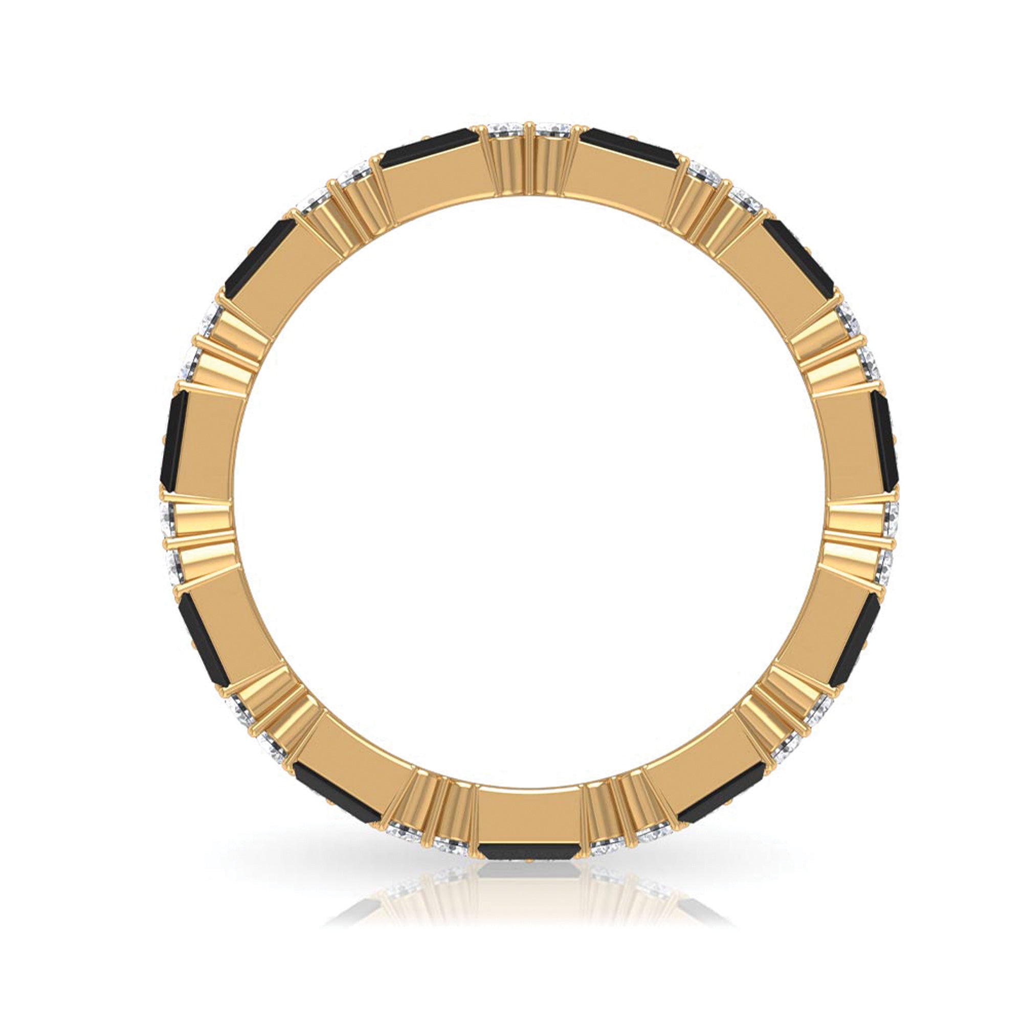 Lab Grown Black Diamond and Diamond Eternity Band Ring