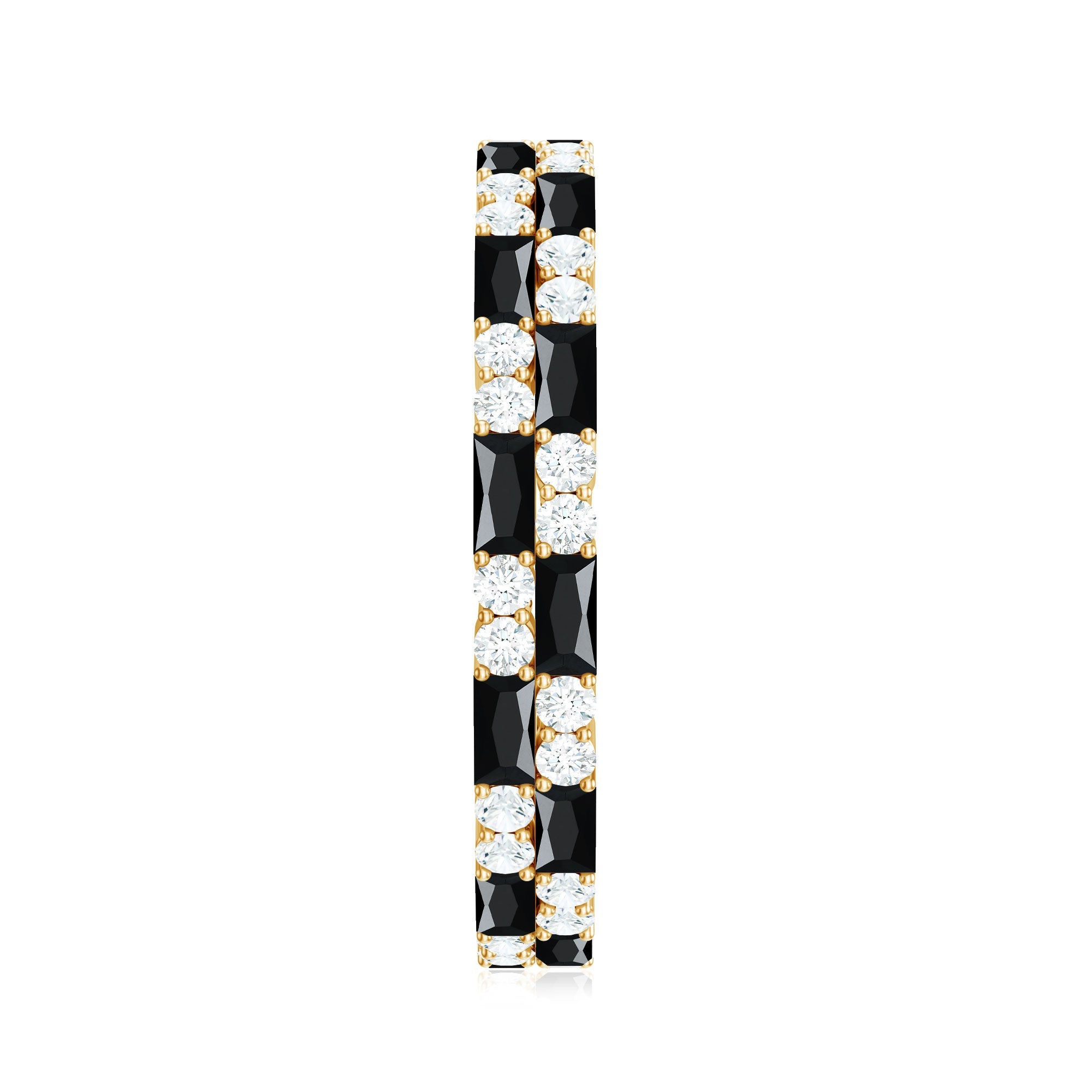 Lab Grown Black Diamond and Diamond Eternity Band Ring