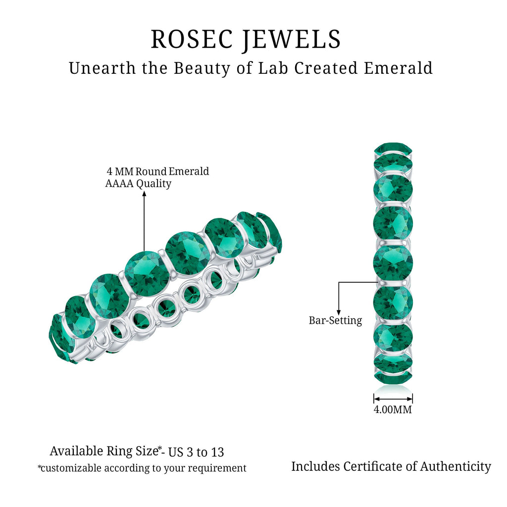 Bar Set Lab Grown Emerald Eternity Ring for Women