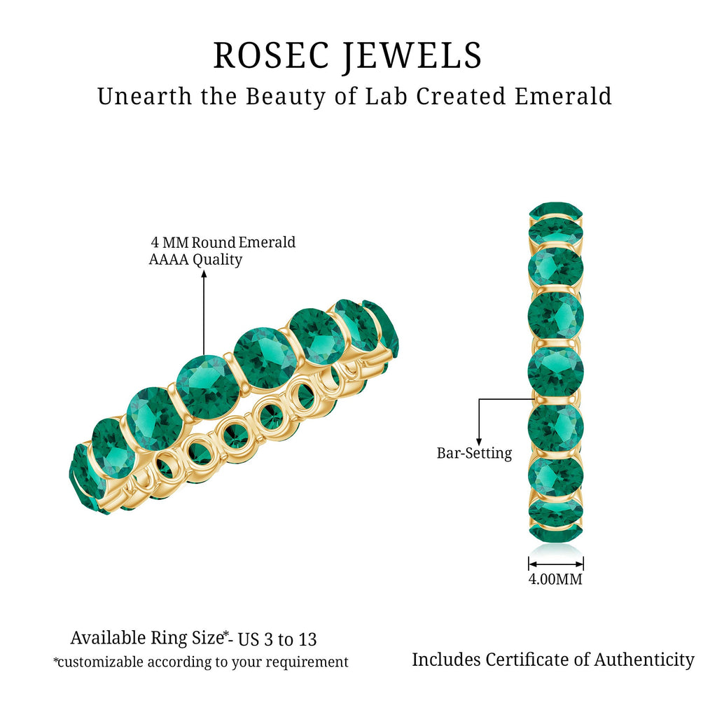 Bar Set Lab Grown Emerald Eternity Ring for Women