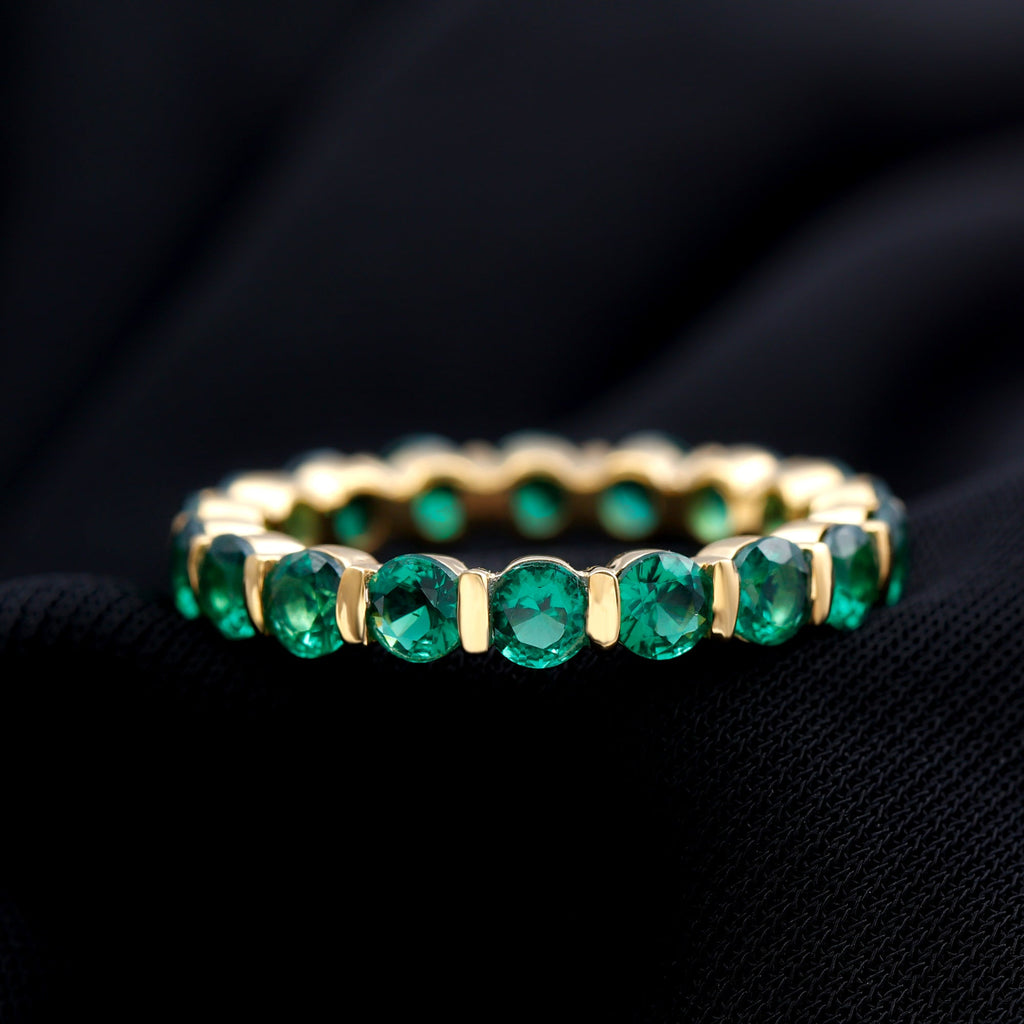 Bar Set Lab Grown Emerald Eternity Ring for Women