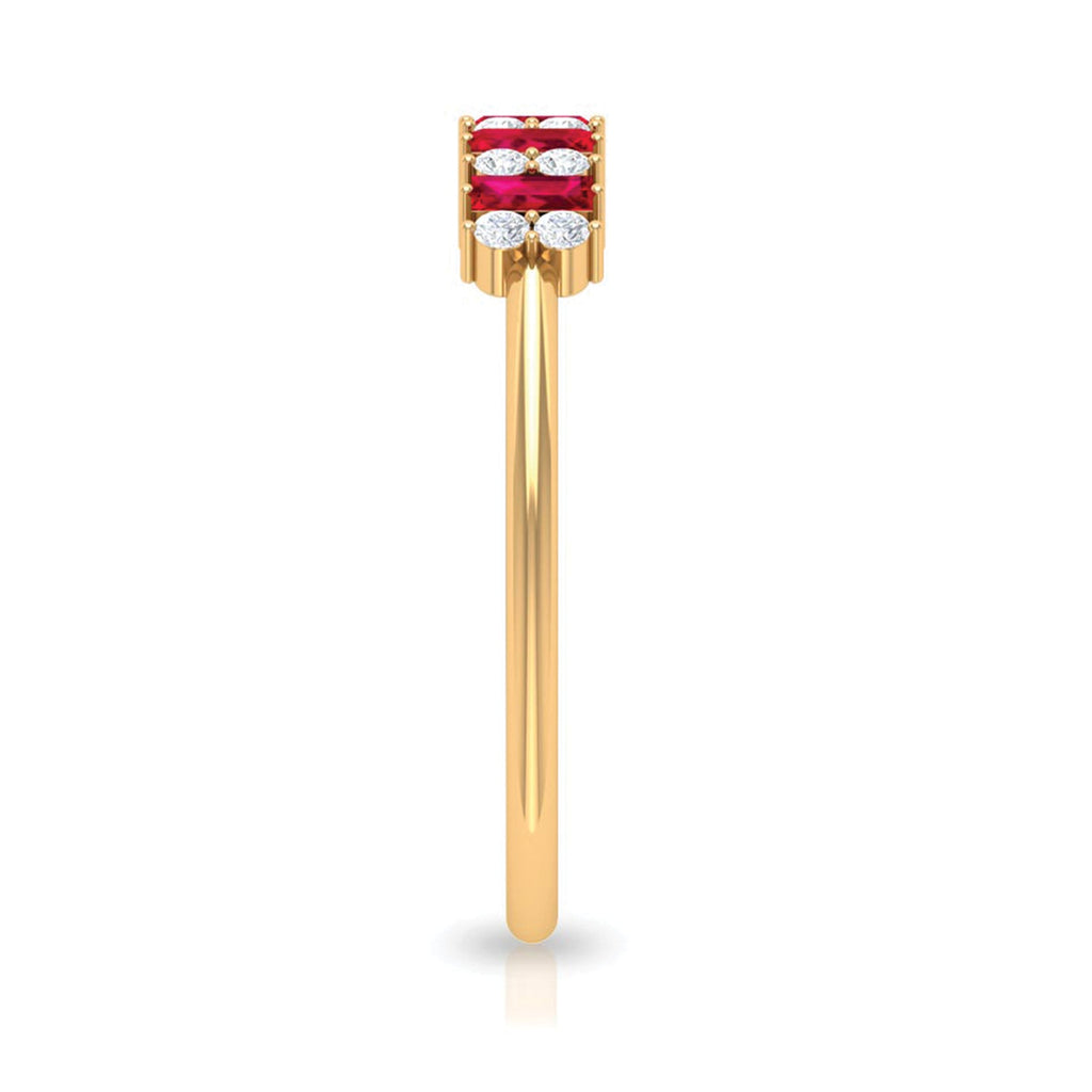 1.75 CT Created Ruby and Diamond Minimal Cluster Ring