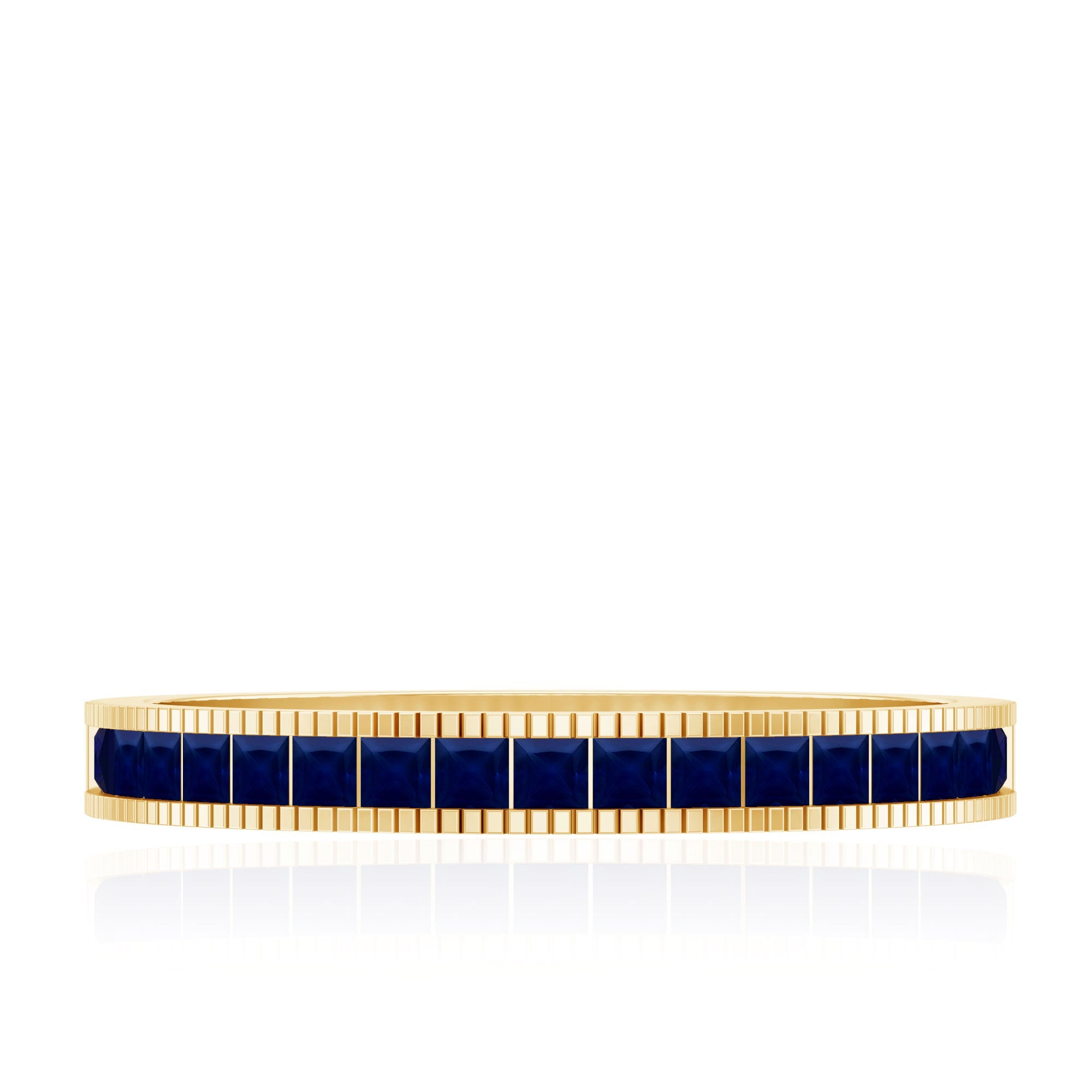 3/4 CT Blue Sapphire Half Eternity Band Ring in Channel Setting
