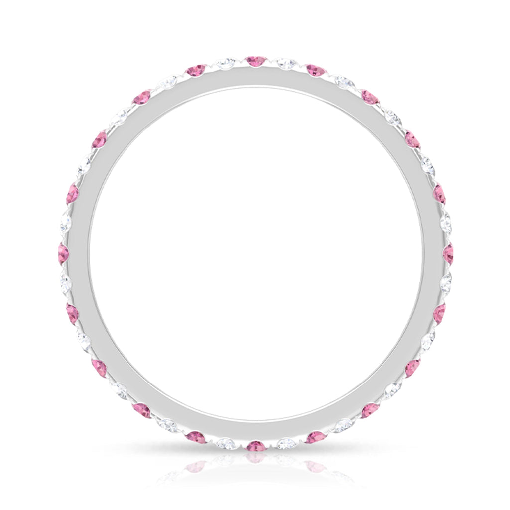 Pink Tourmaline and Diamond Stackable Ring