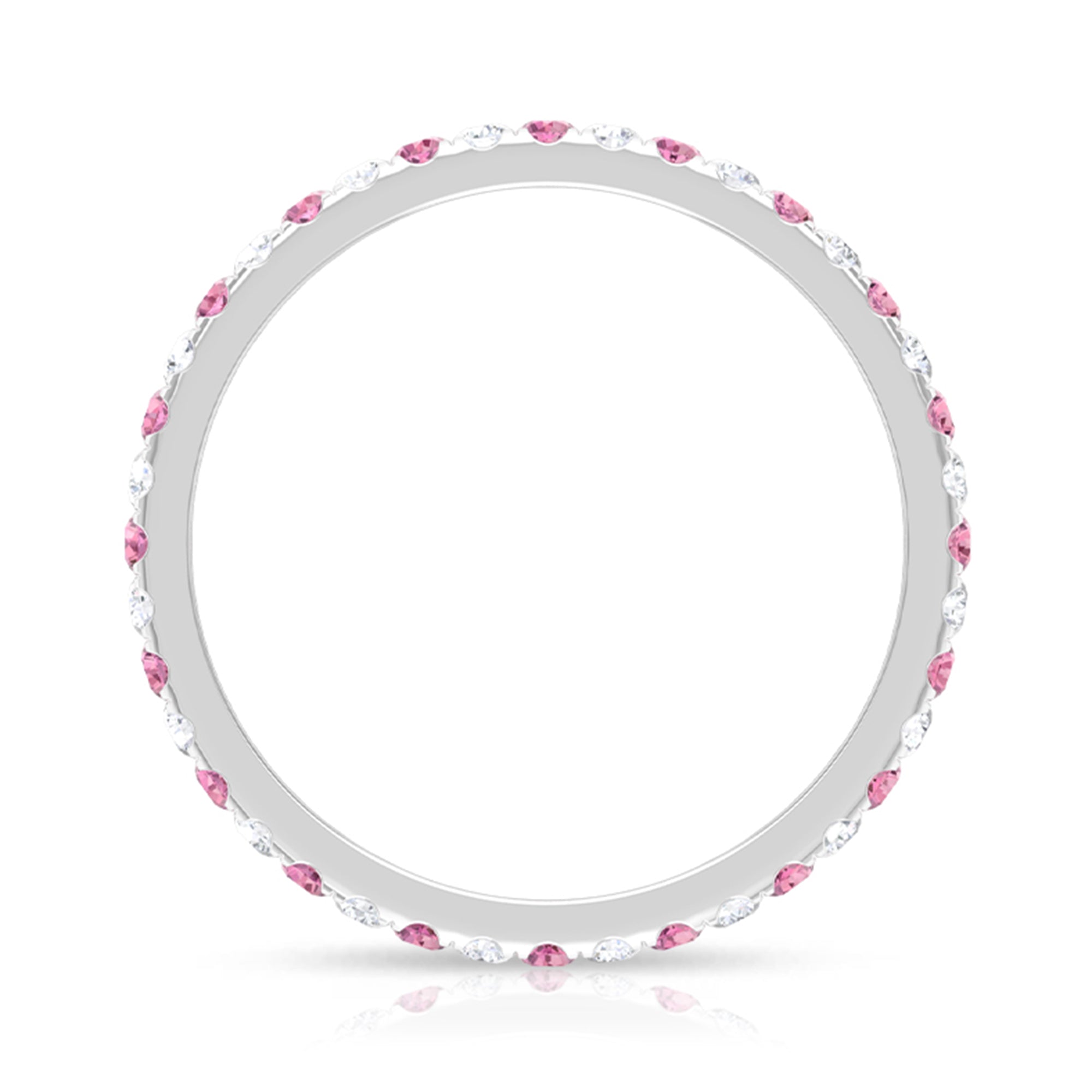 Pink Tourmaline and Diamond Stackable Ring