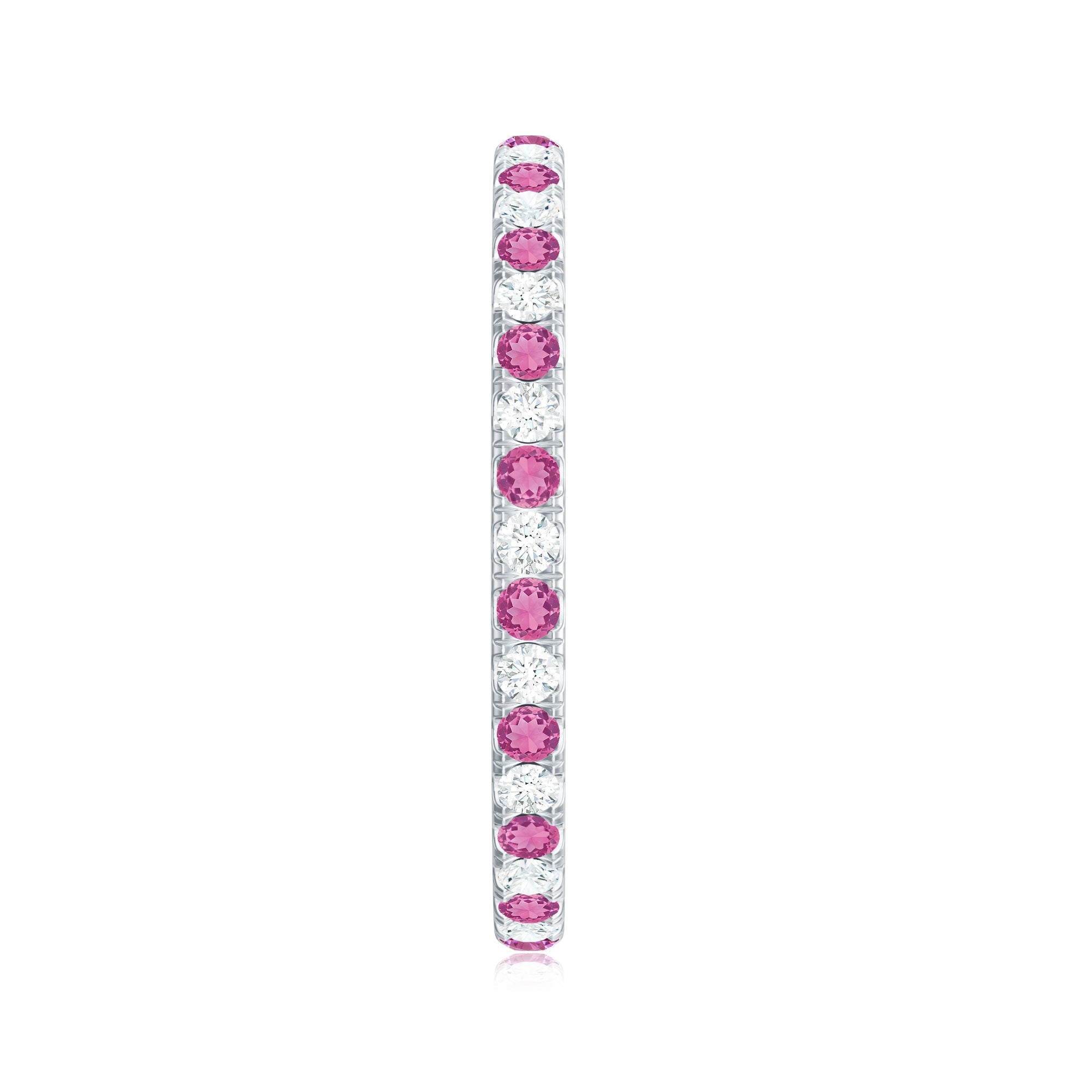 Pink Tourmaline and Diamond Stackable Ring