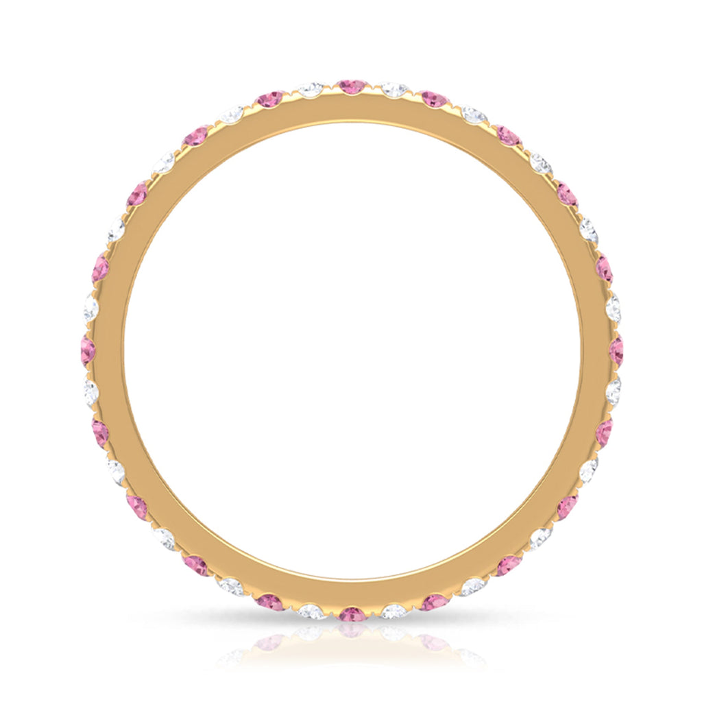 Pink Tourmaline and Diamond Stackable Ring