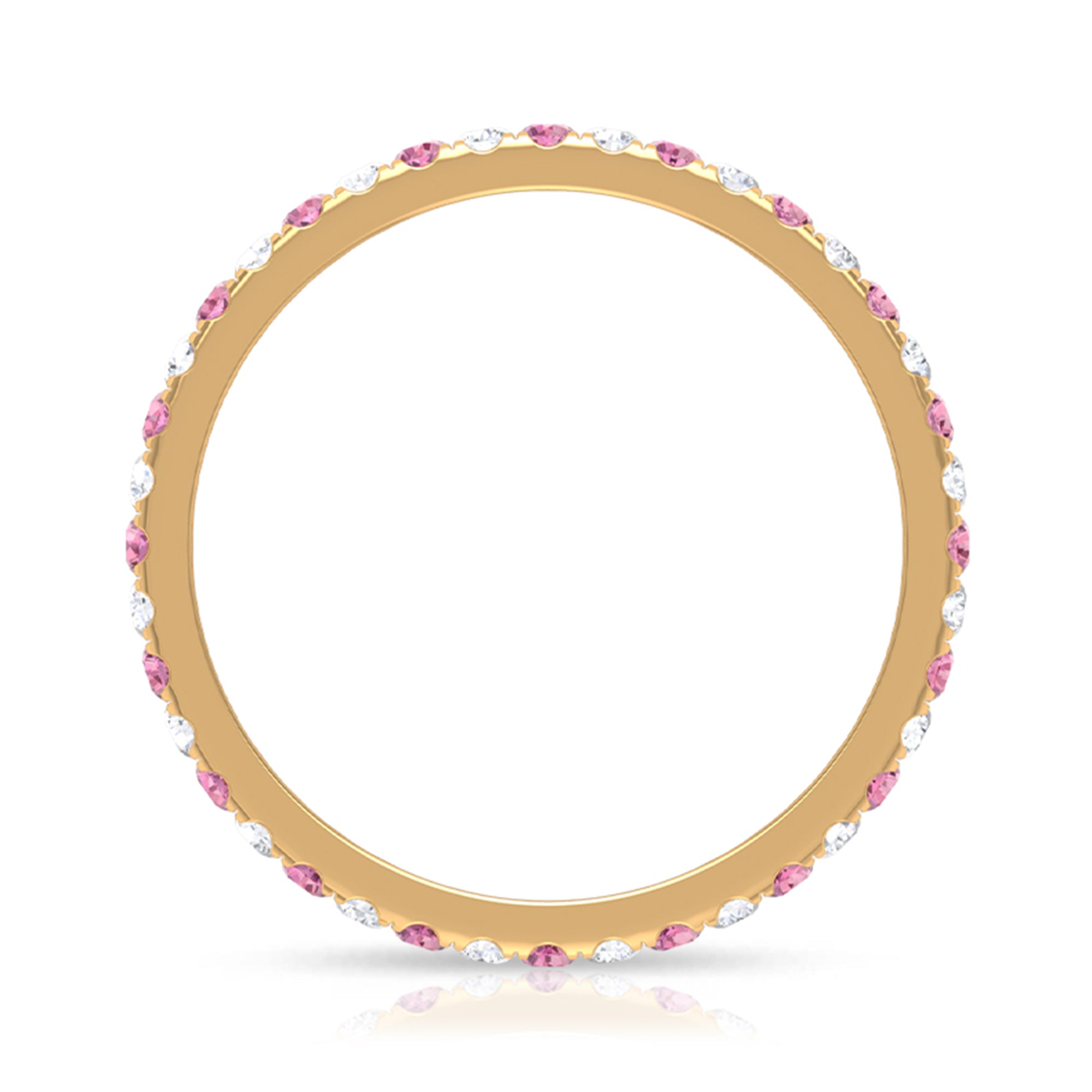 Pink Tourmaline and Diamond Stackable Ring