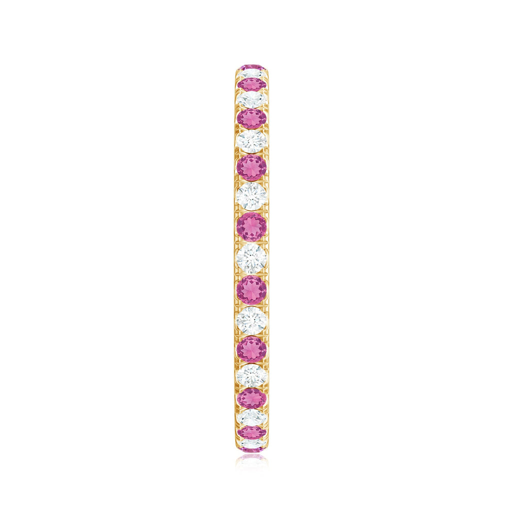 Pink Tourmaline and Diamond Stackable Ring