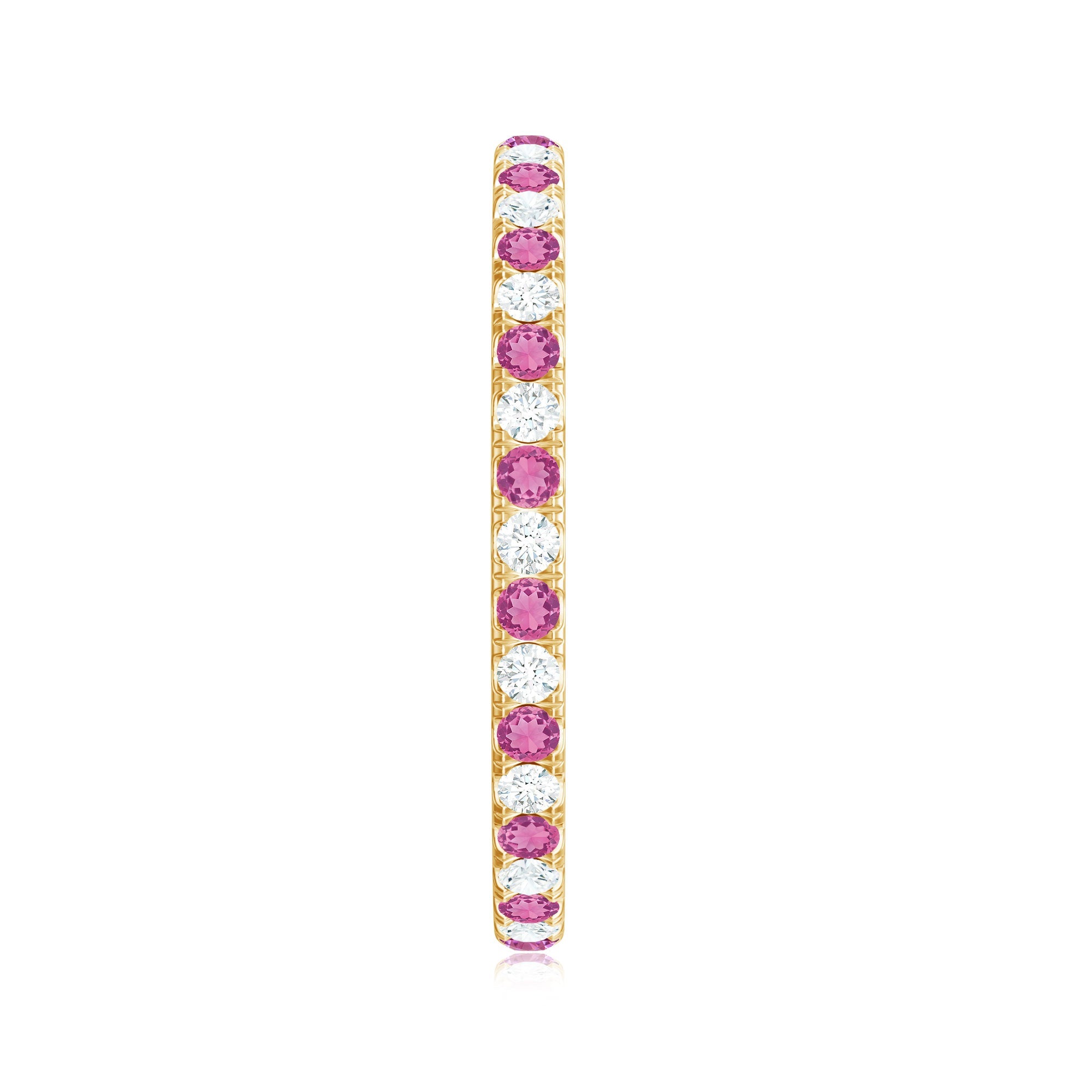 Pink Tourmaline and Diamond Stackable Ring