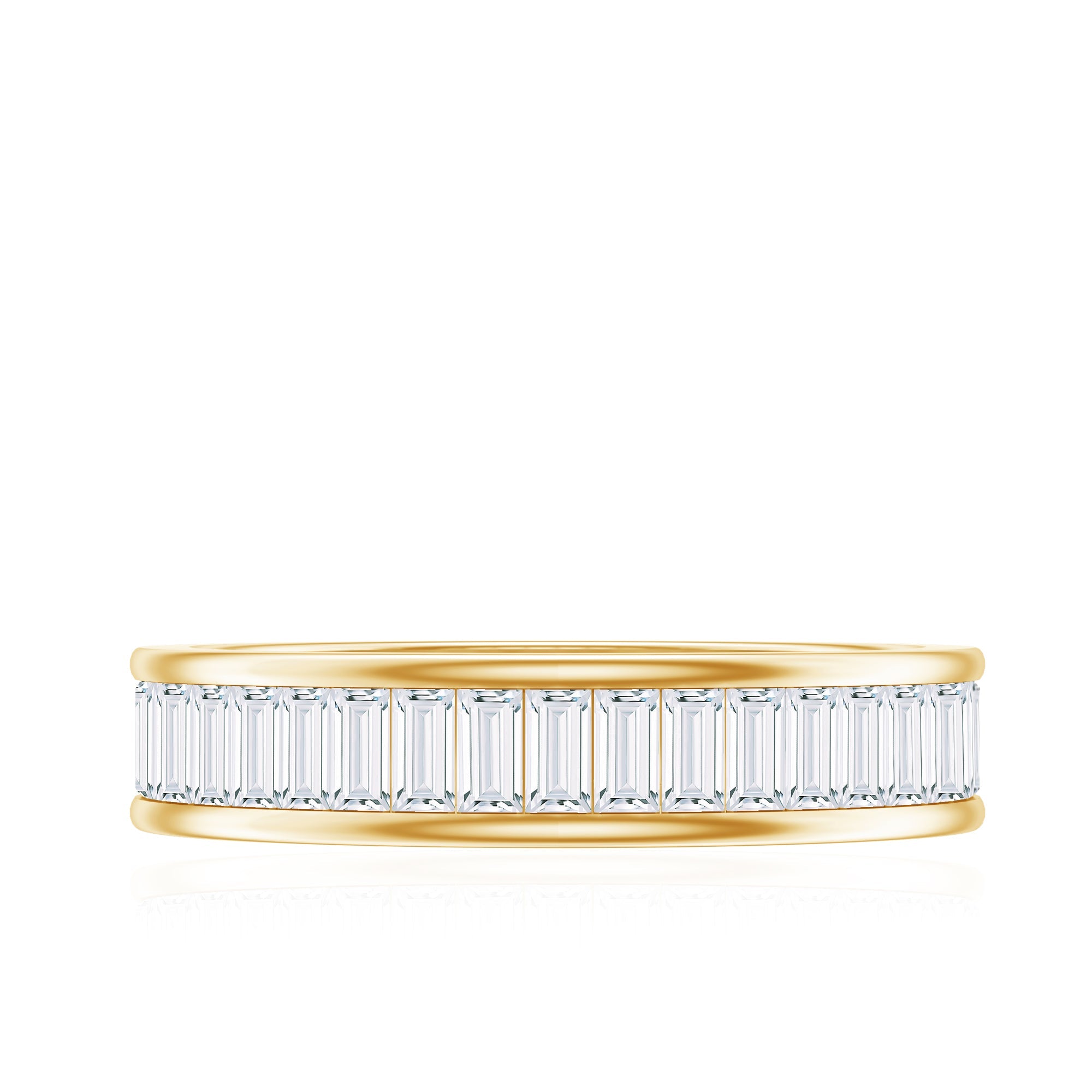 Baguette Cut Moissanite Wedding Band in Channel Setting