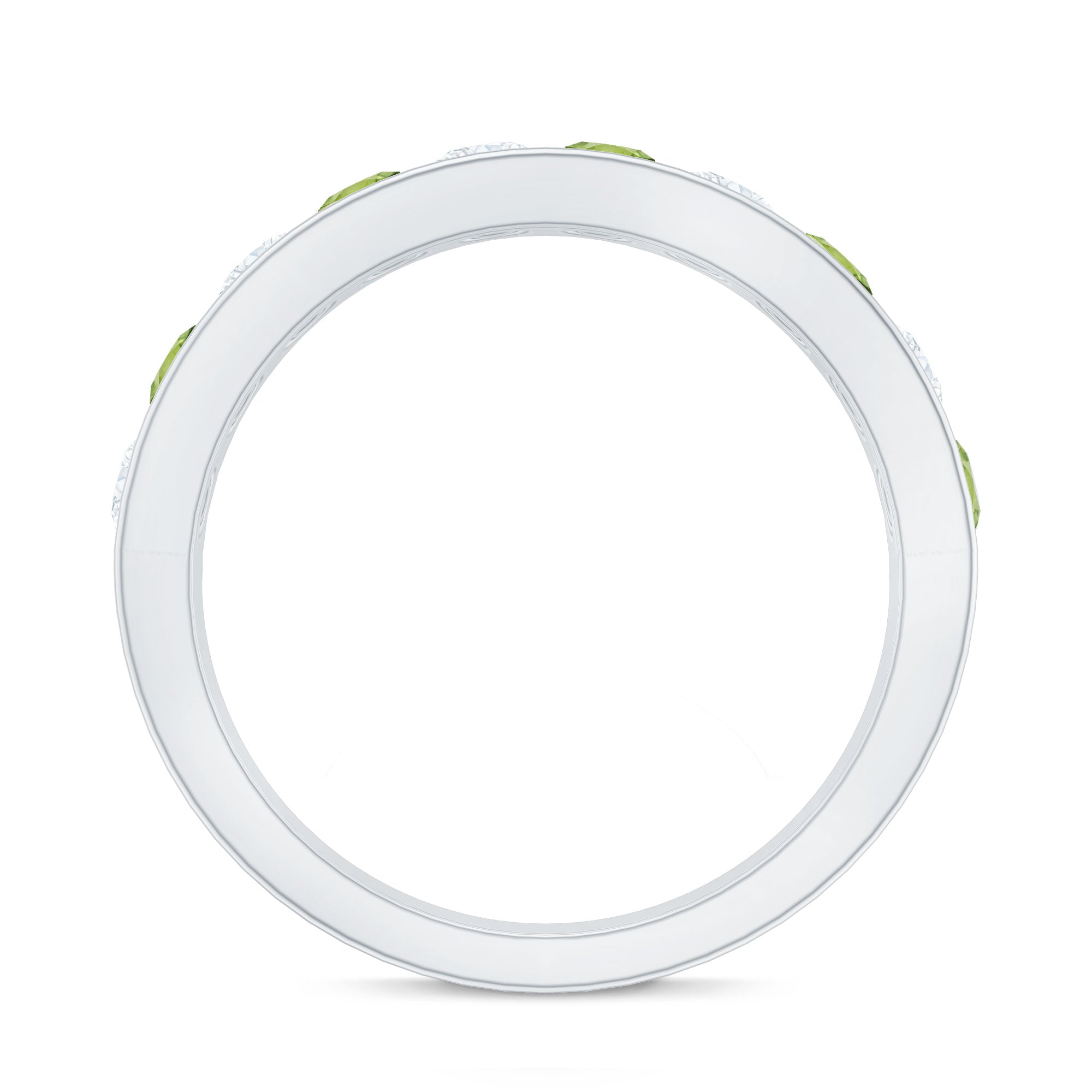 Certified Real Peridot Half Eternity Ring for Women