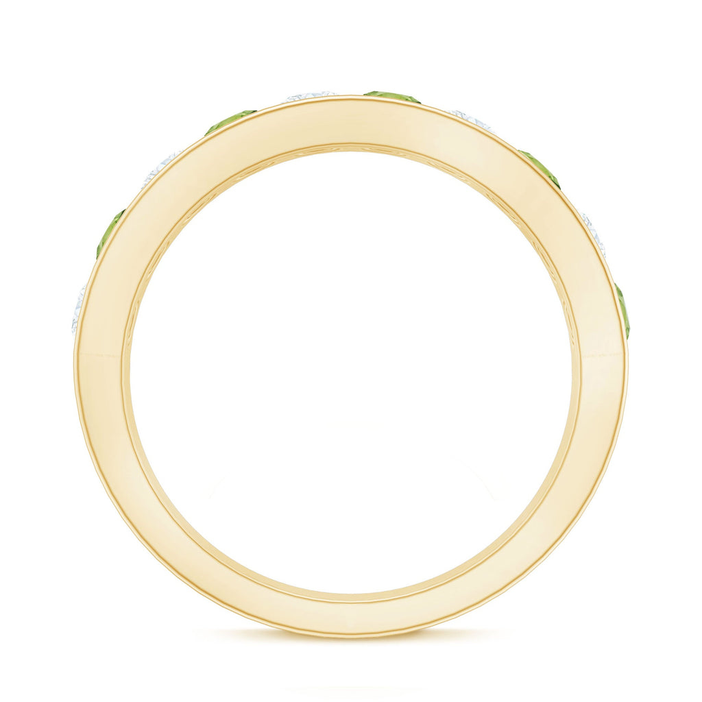 Certified Real Peridot Half Eternity Ring for Women
