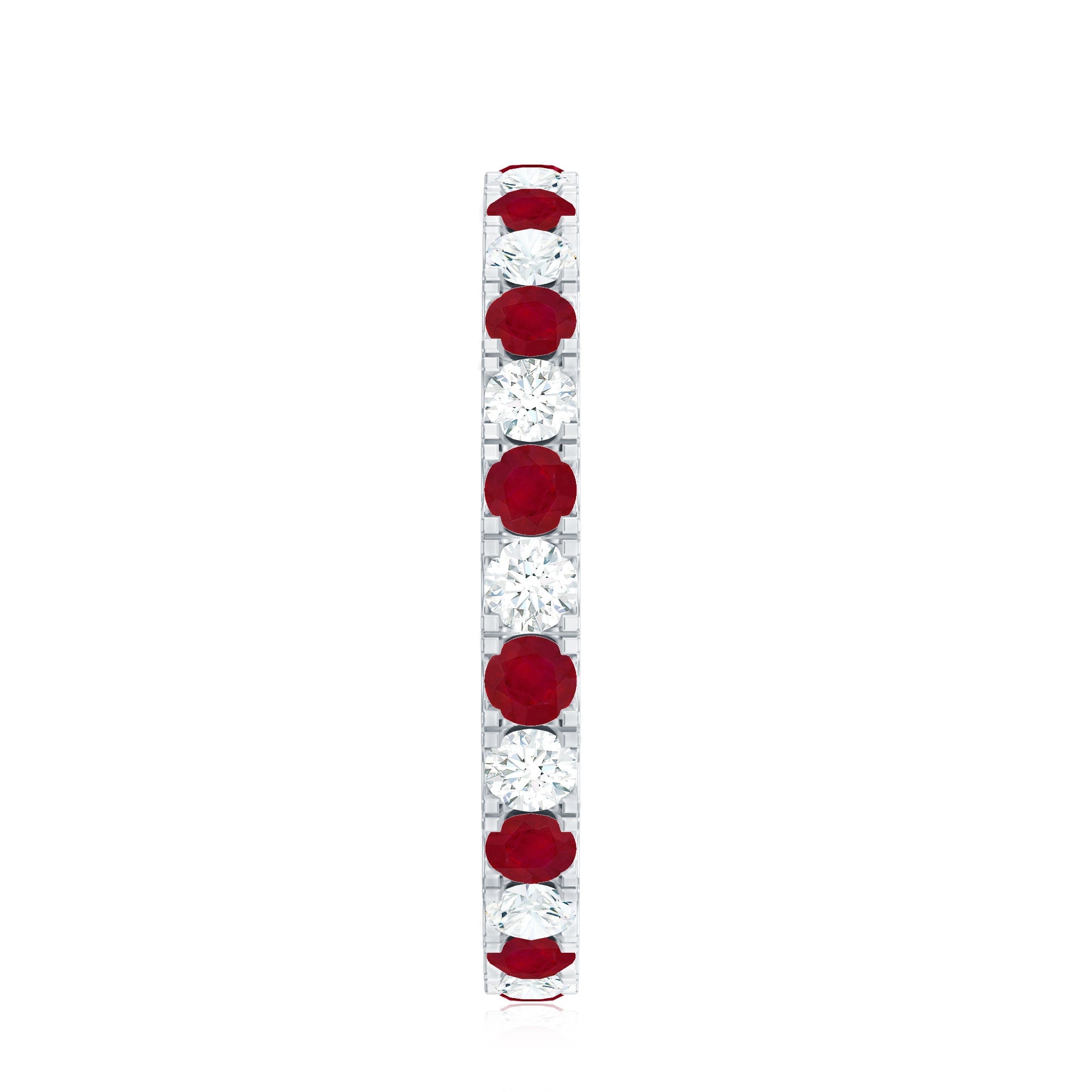 Round Natural Ruby and Diamond Alternate Eternity Ring