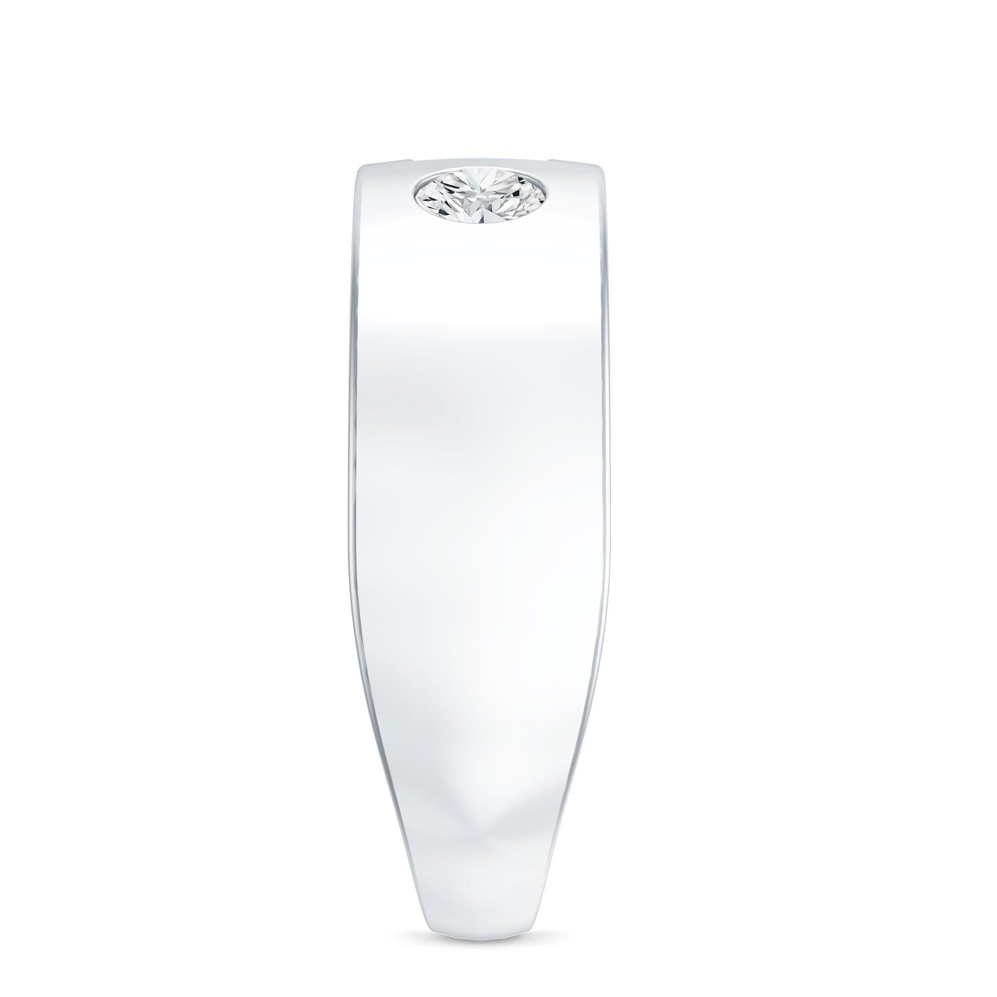 Classic Moissanite Mens Wedding Band with Black Enamel