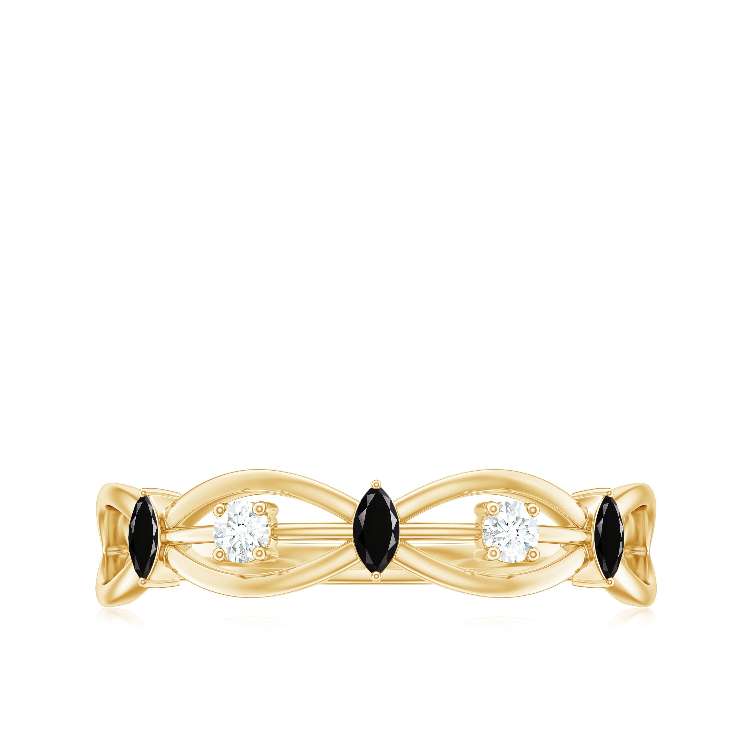Lab Created Black Diamond Promise Ring with Moissanite