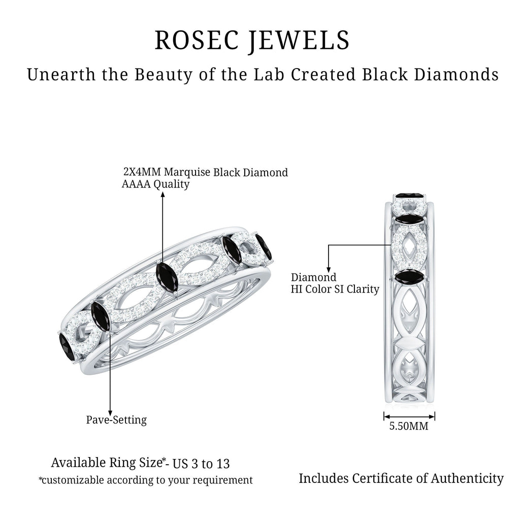 1/2 Diamond Infinity Band with Created Black Diamond
