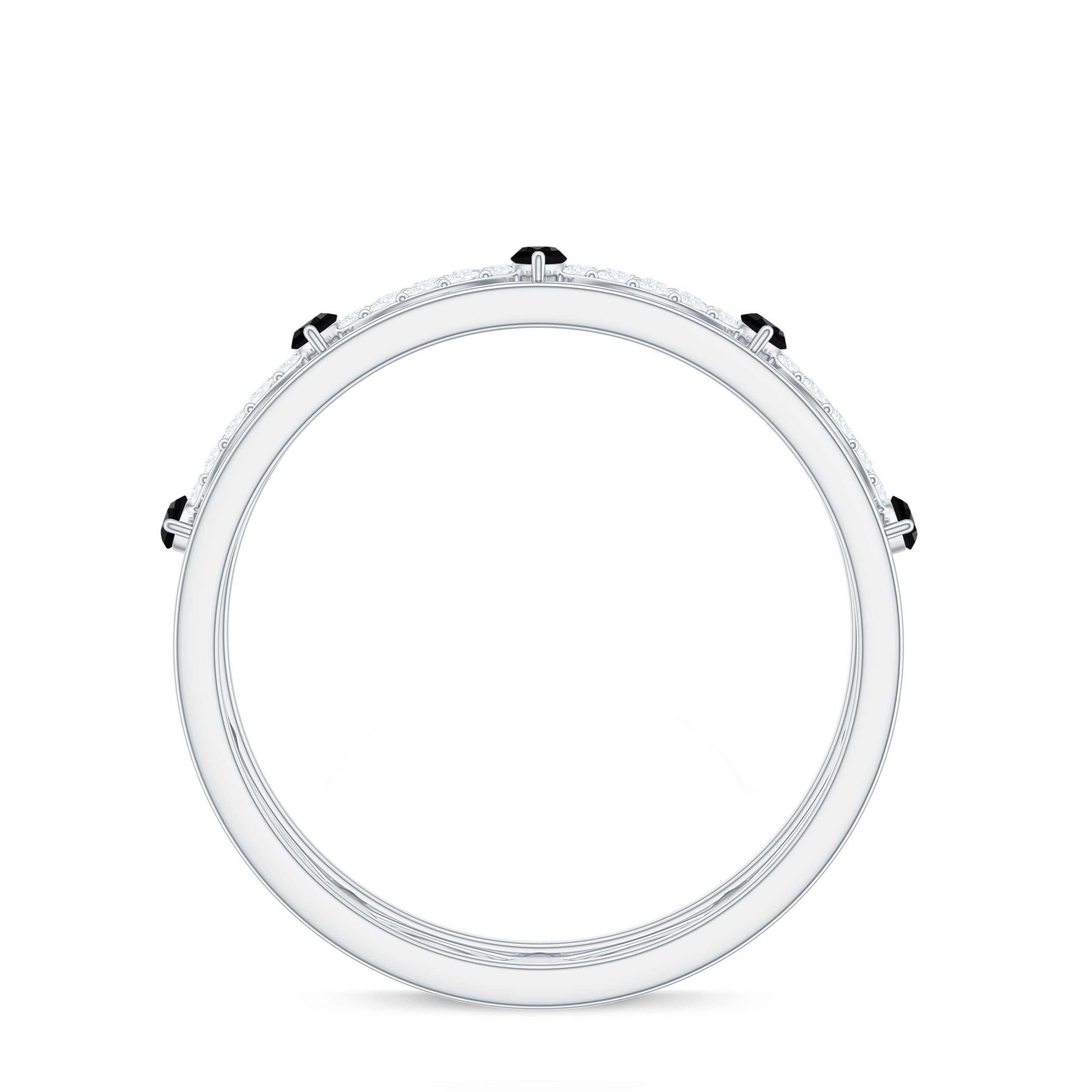 1/2 Diamond Infinity Band with Created Black Diamond