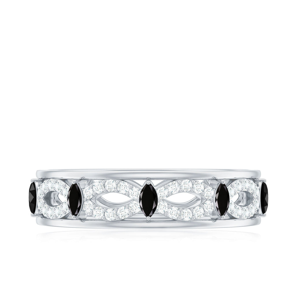 1/2 Diamond Infinity Band with Created Black Diamond