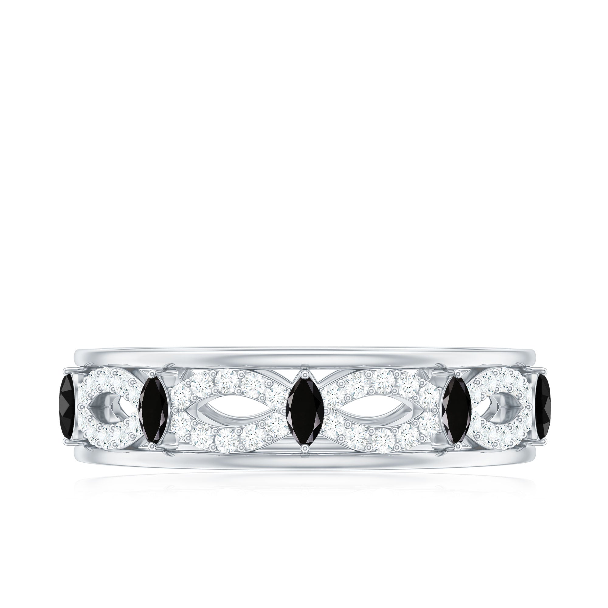 1/2 Diamond Infinity Band with Created Black Diamond