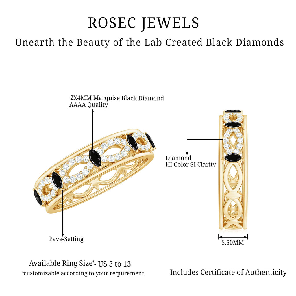 1/2 Diamond Infinity Band with Created Black Diamond