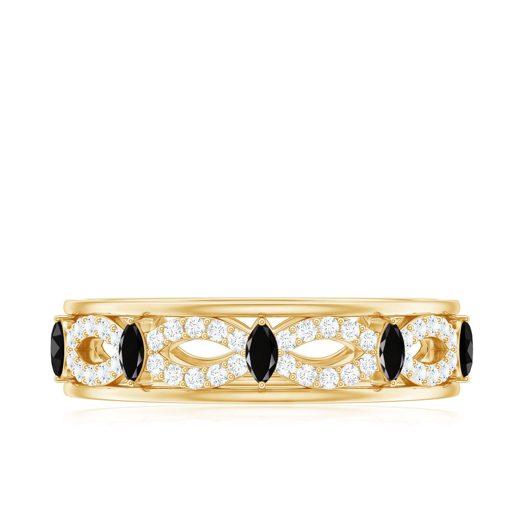 1/2 Diamond Infinity Band with Created Black Diamond