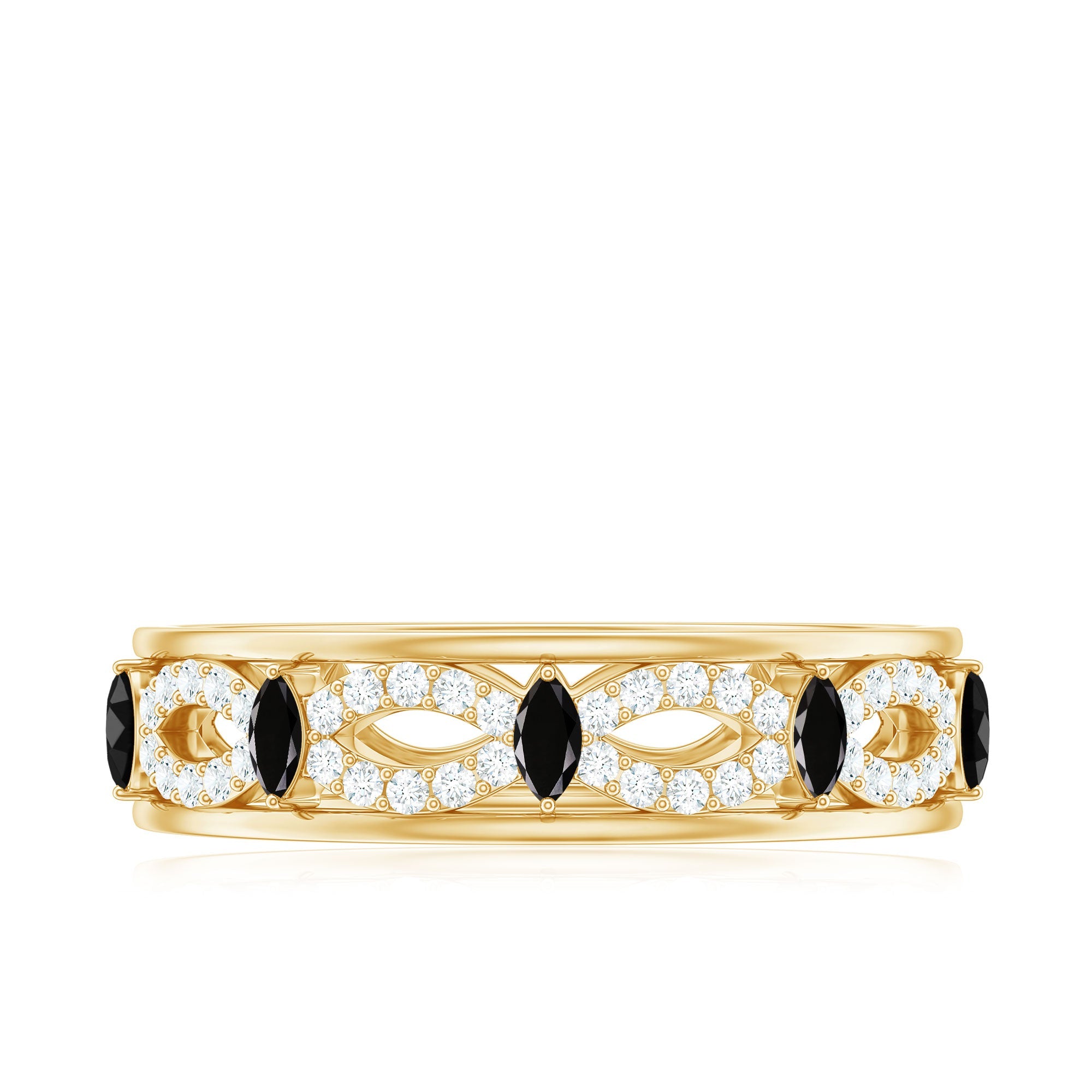 1/2 Diamond Infinity Band with Created Black Diamond
