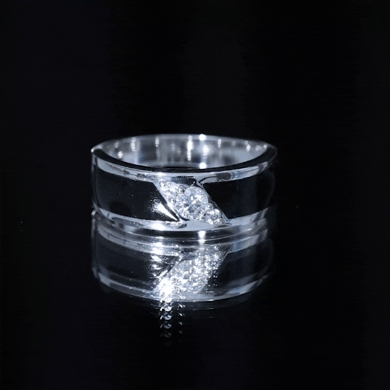Classic Moissanite Mens Wedding Band Ring