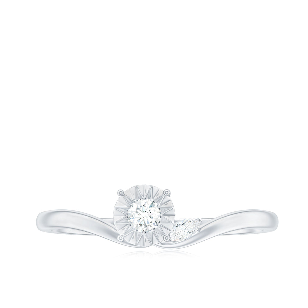 Certified Real Diamond Curved Promise Ring