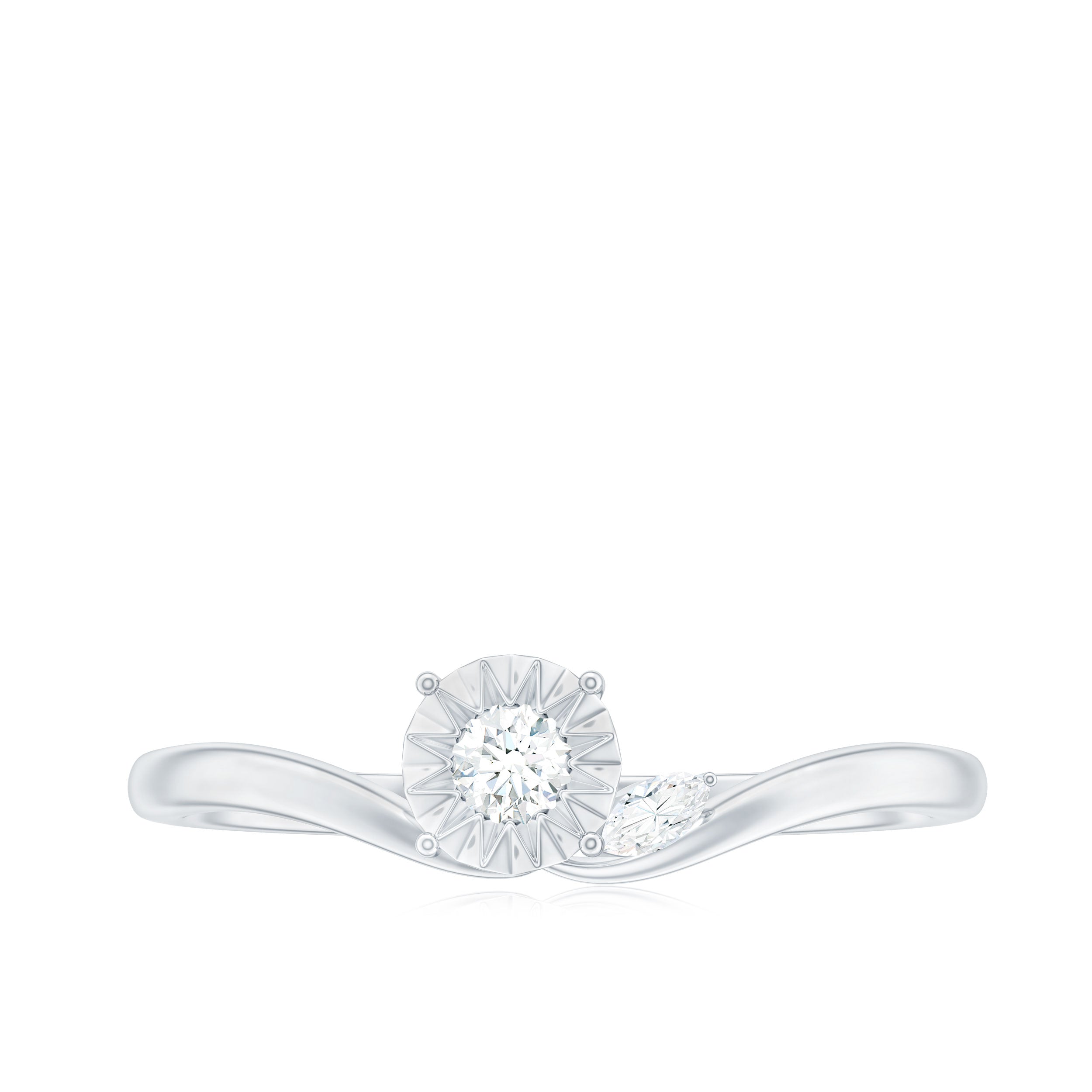 Certified Real Diamond Curved Promise Ring