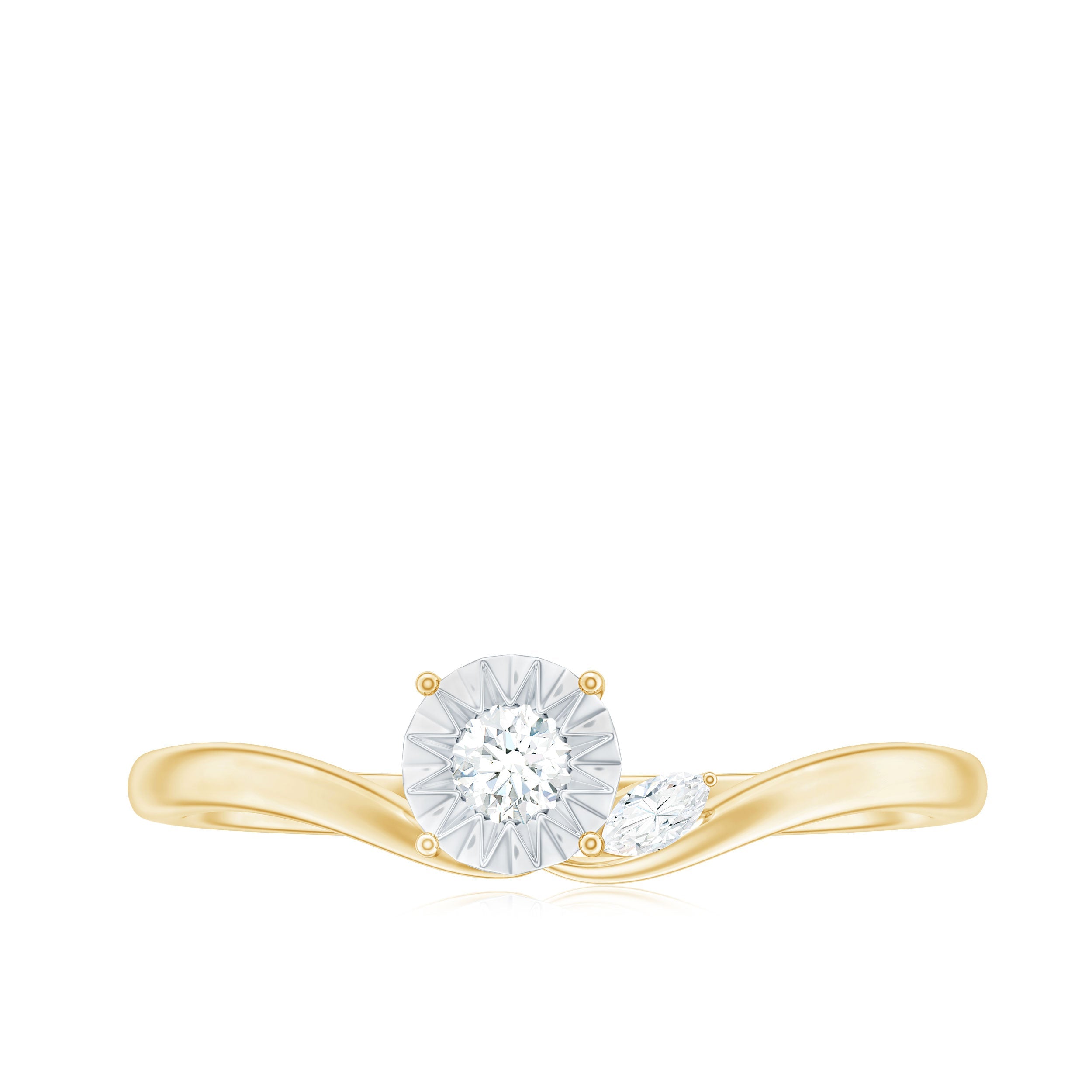 Certified Real Diamond Curved Promise Ring