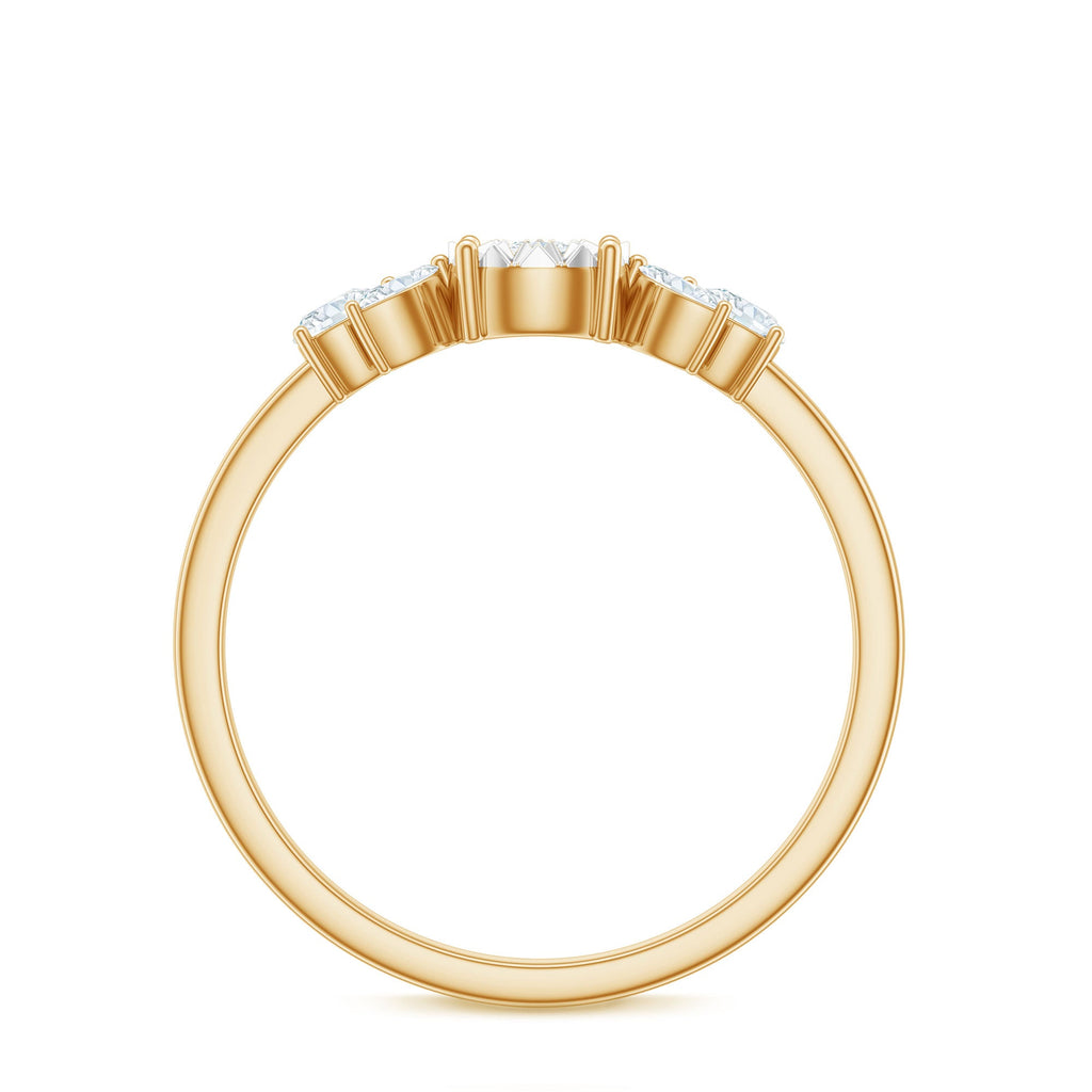 Nature Inspired Diamond Leaf Promise Ring for Women