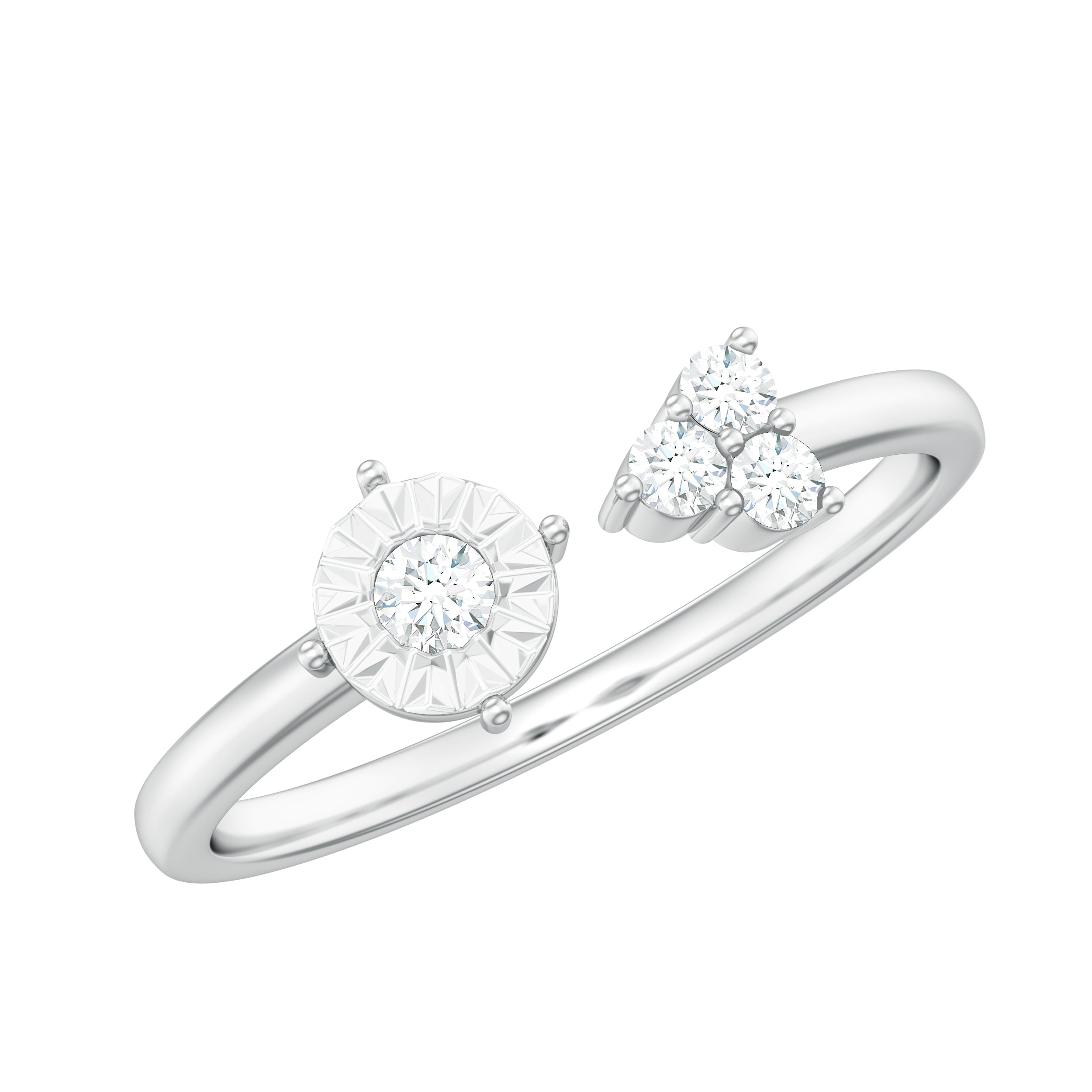 Certified Natural Diamond Cuff Ring for Women