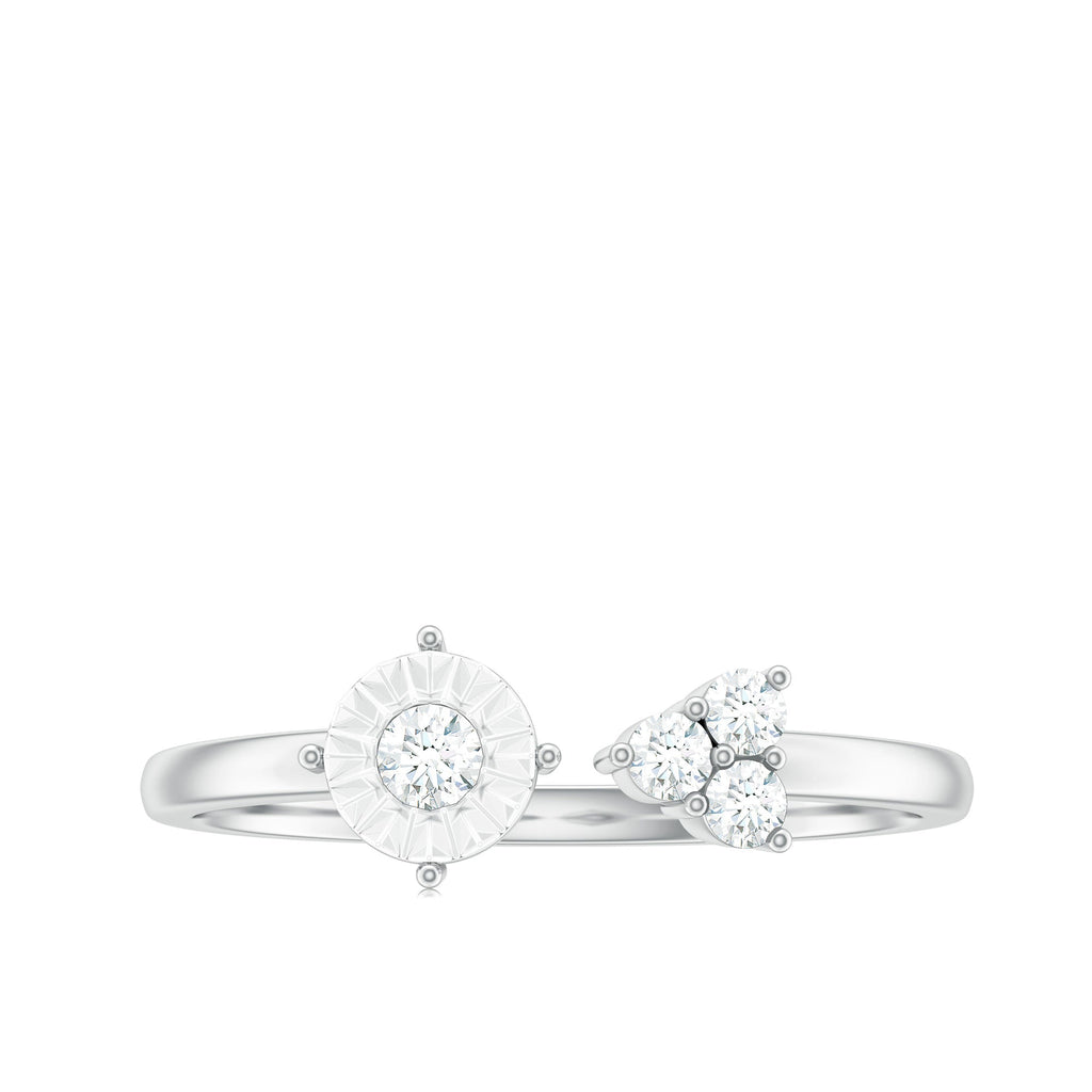 Certified Natural Diamond Cuff Ring for Women