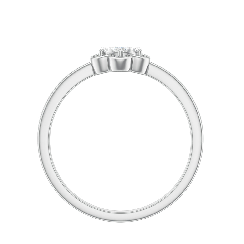Miracle Plate Real Diamond Flower Promise Ring