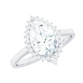 Pear Shape Moissanite Huge Engagement Ring with Halo