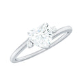 Solitaire Moissanite Heart Engagement Ring in Prong Setting
