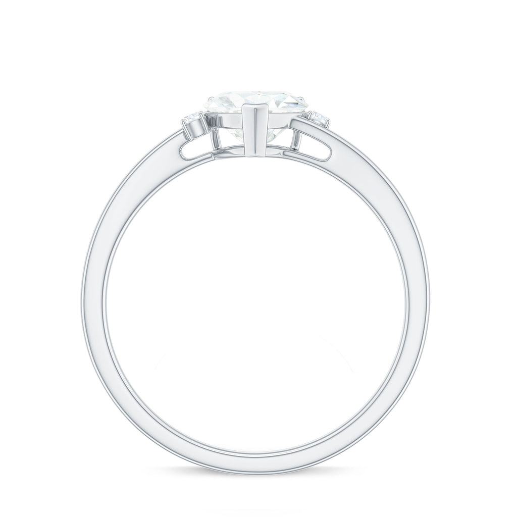Solitaire Moissanite Heart Engagement Ring in Prong Setting