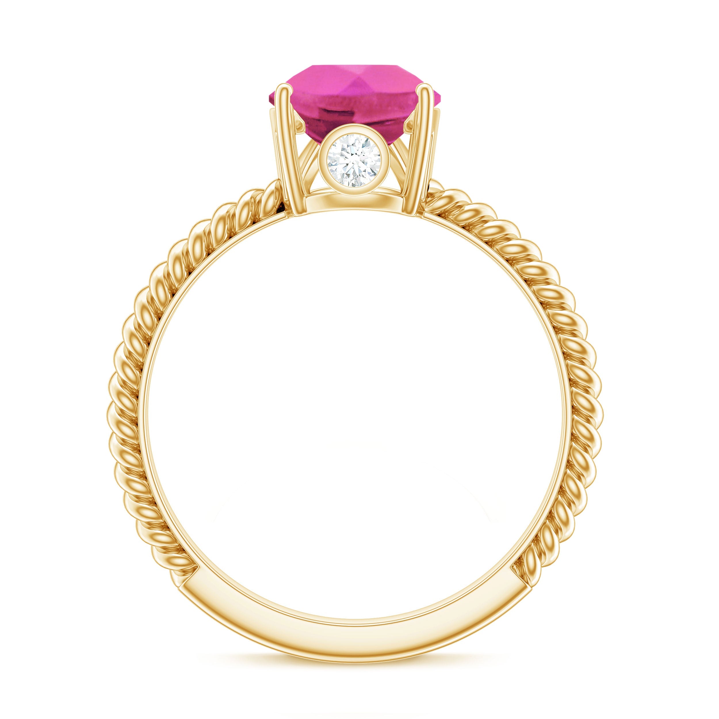 Pear Created Pink Sapphire Solitaire Engagement Ring