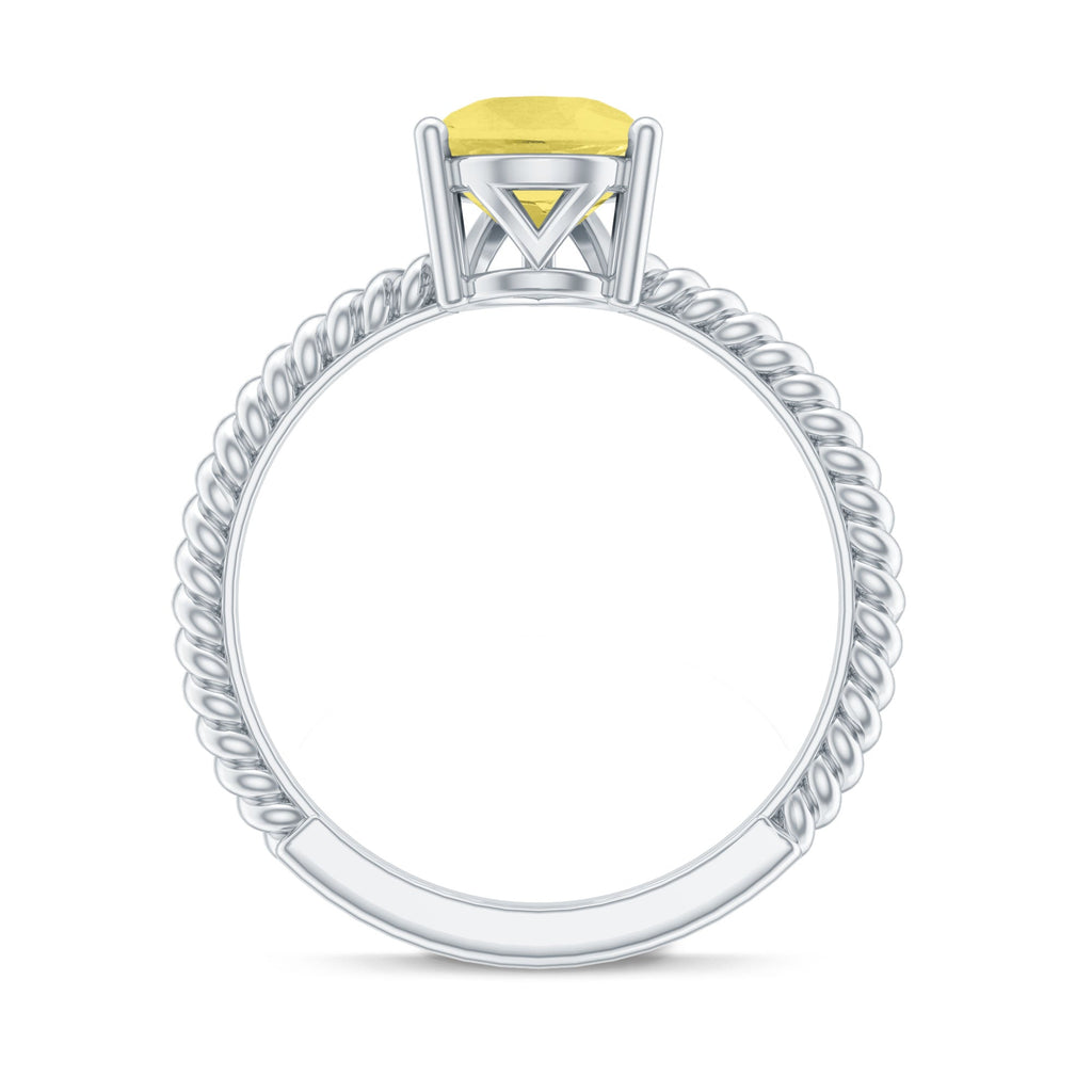 Simple Created Yellow Sapphire Teardrop Engagement Ring
