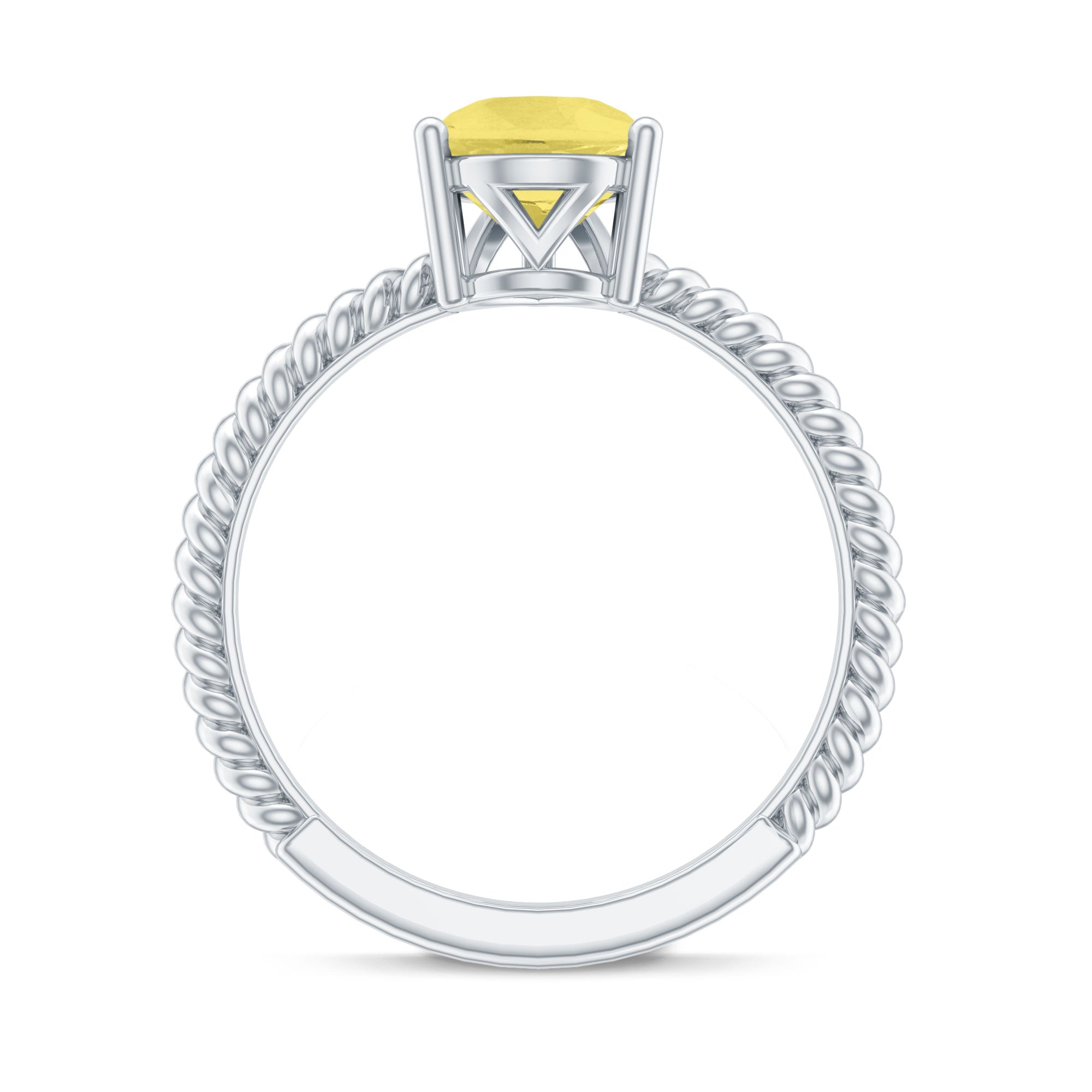 Simple Created Yellow Sapphire Teardrop Engagement Ring