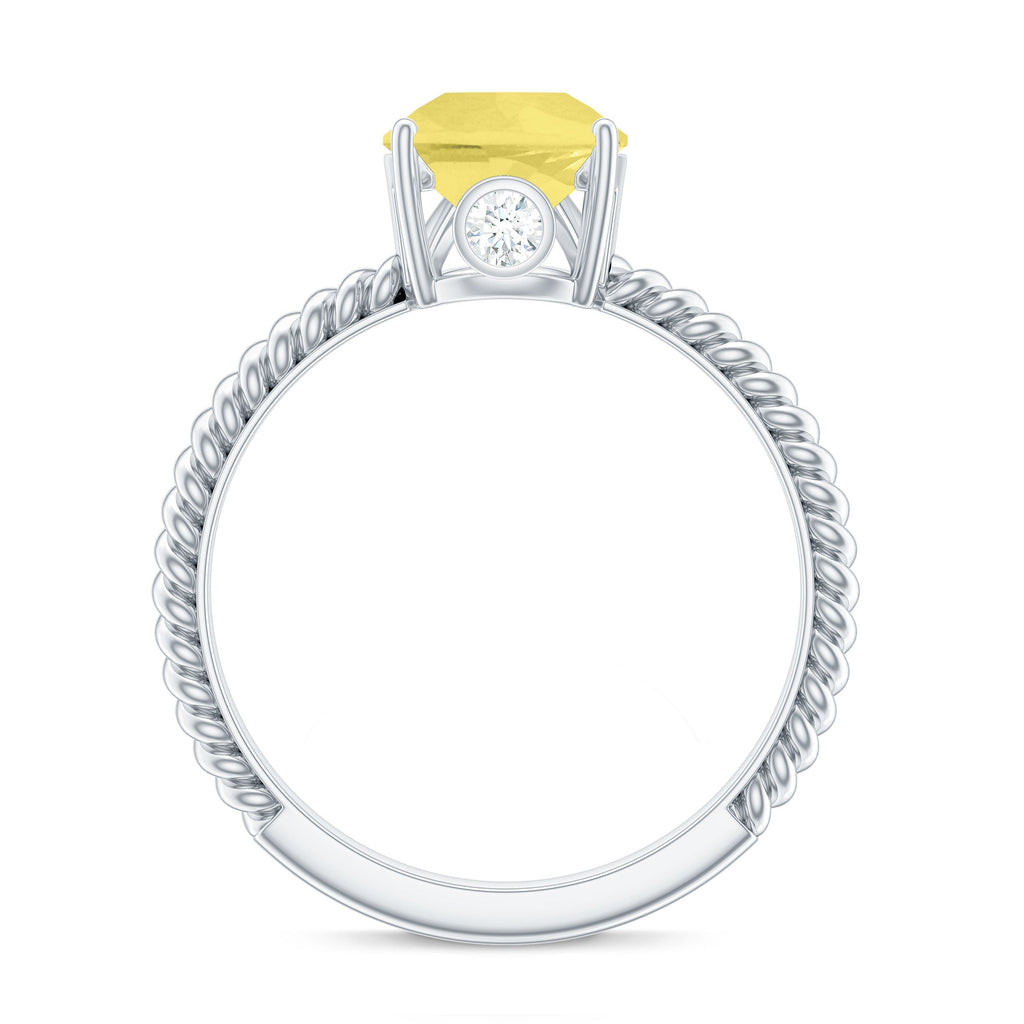 Simple Created Yellow Sapphire Teardrop Engagement Ring