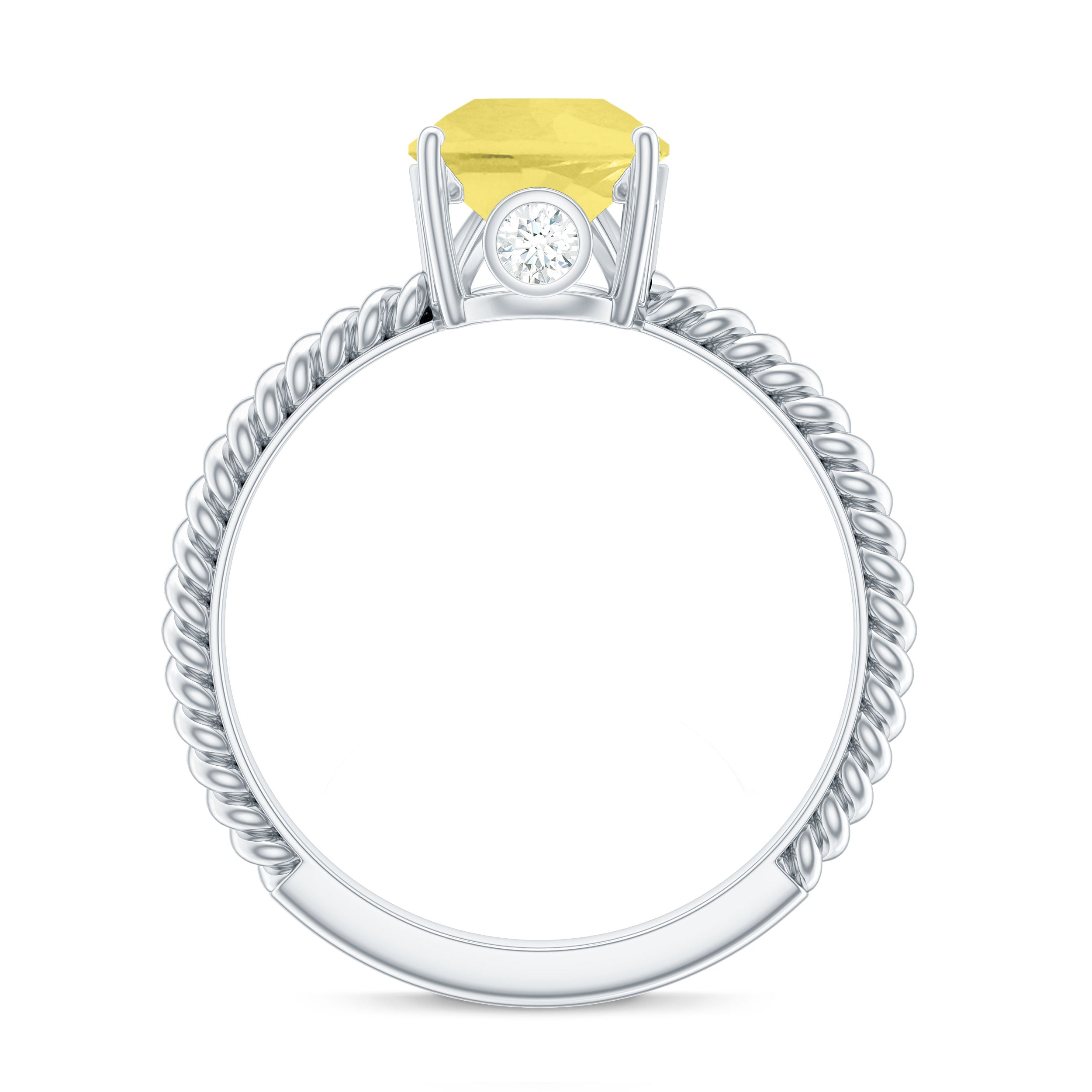 Simple Created Yellow Sapphire Teardrop Engagement Ring
