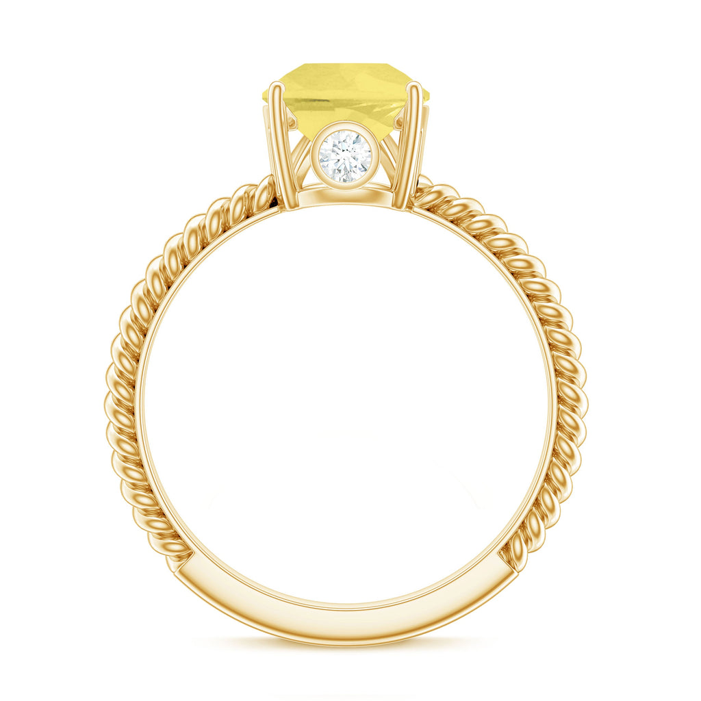 Simple Created Yellow Sapphire Teardrop Engagement Ring