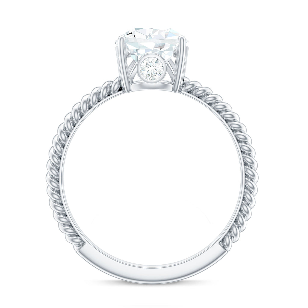 Certified Pear Zircon Solitaire Engagement Ring