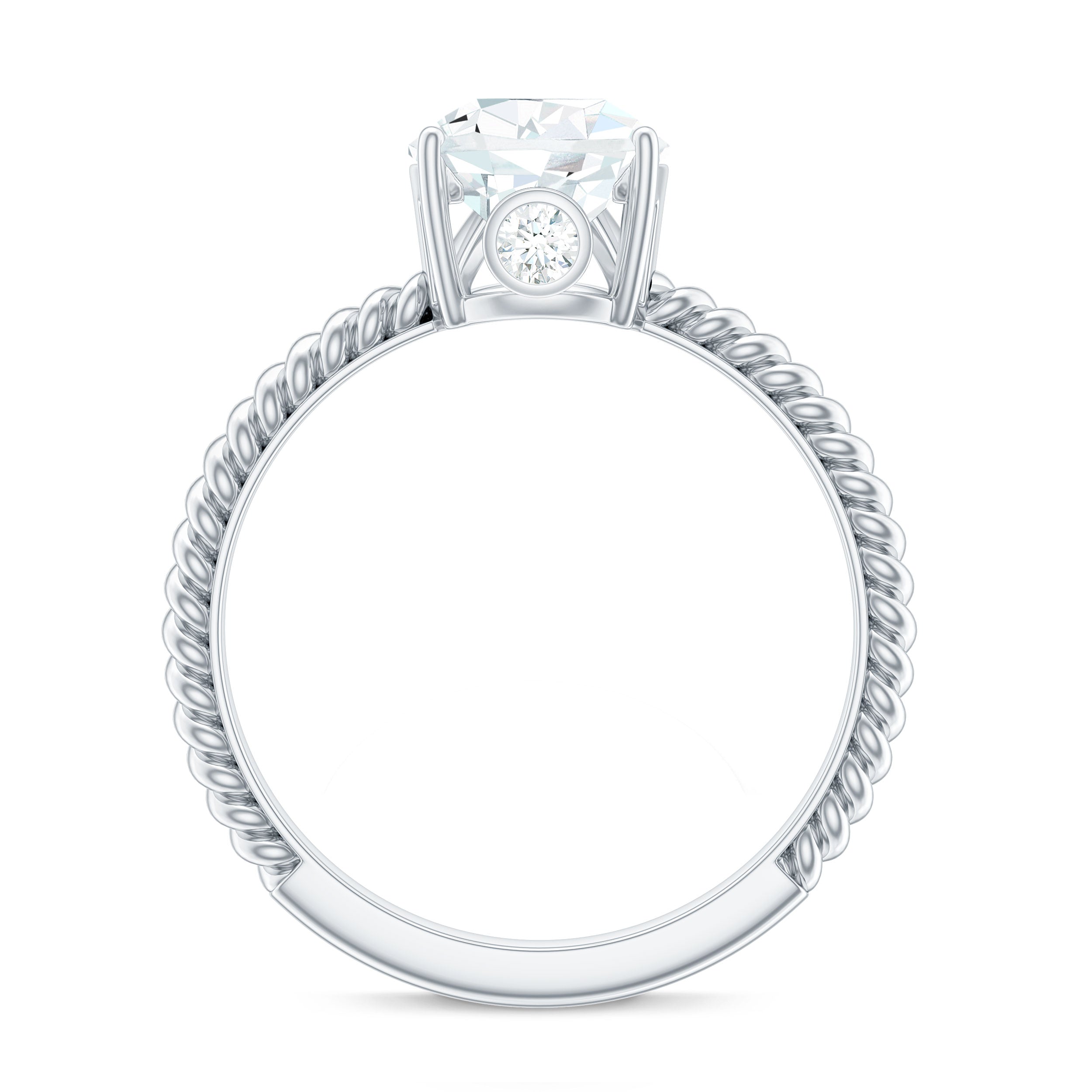 Certified Pear Zircon Solitaire Engagement Ring