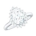 Cubic Zirconia Teardrop Halo Engagement Ring
