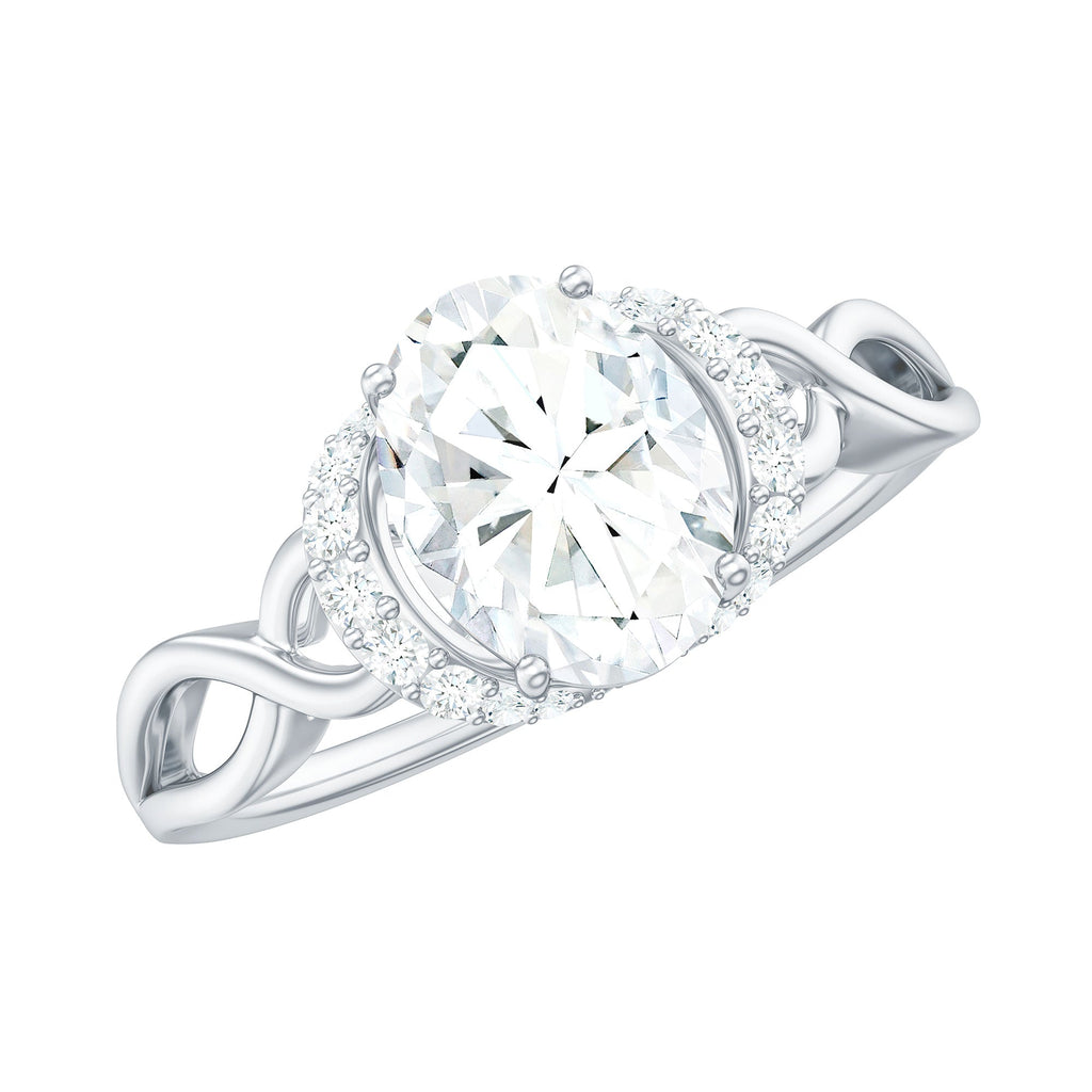 Lab Grown Diamond 6X8 MM Oval Engagement Ring For Women