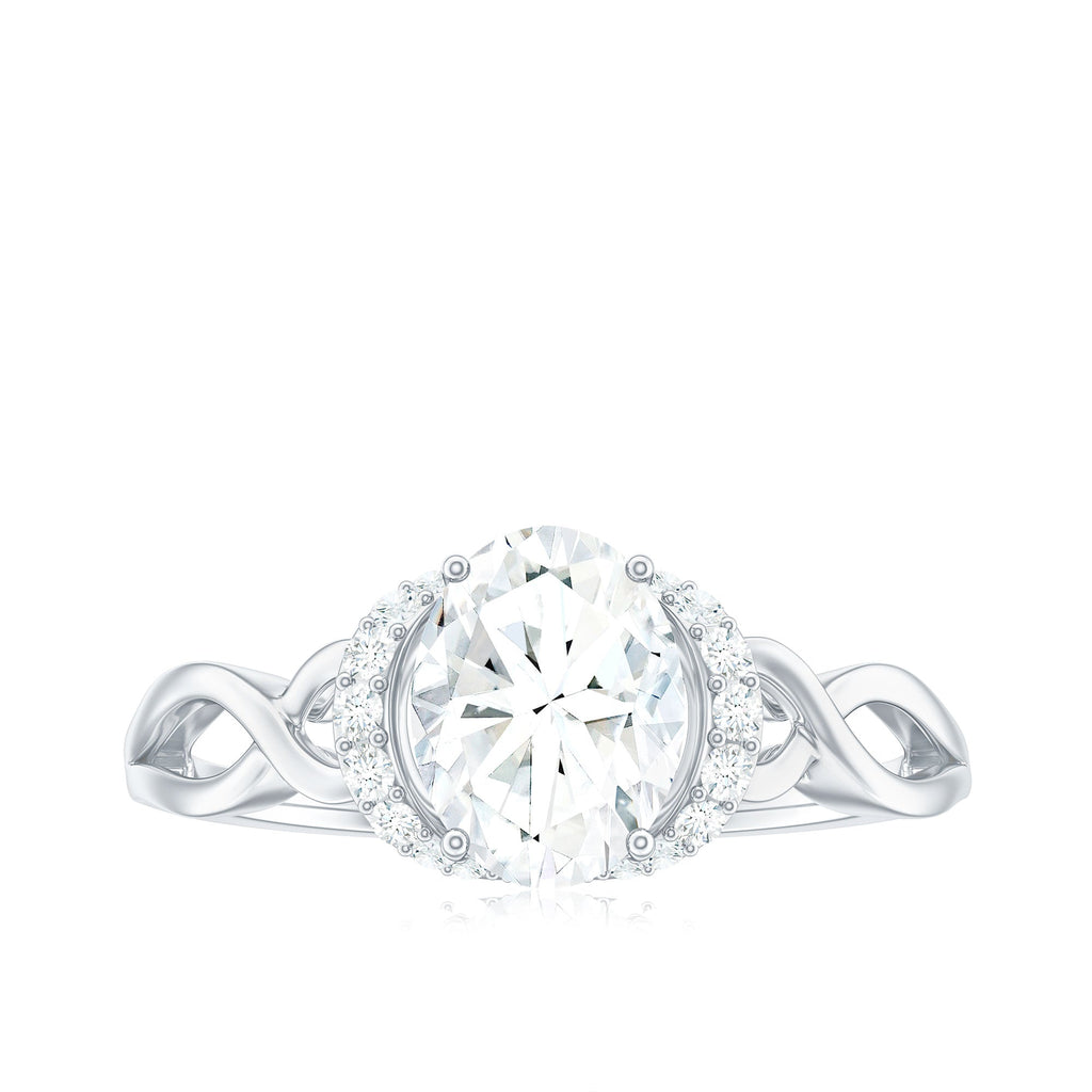Lab Grown Diamond 6X8 MM Oval Engagement Ring For Women