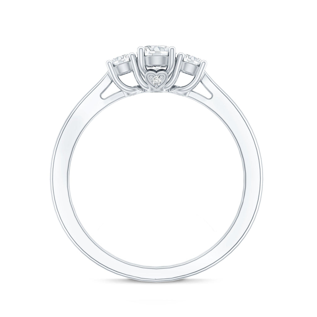 Lab Grown Diamond Minimal 3 Stone Engagement Ring
